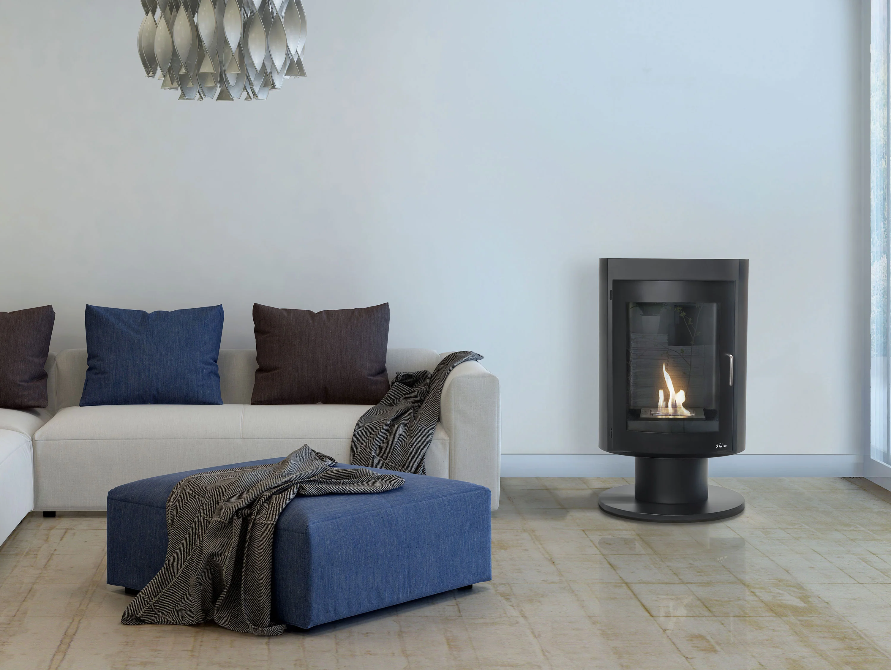 Poêle à léthanol 3kW en acier noir