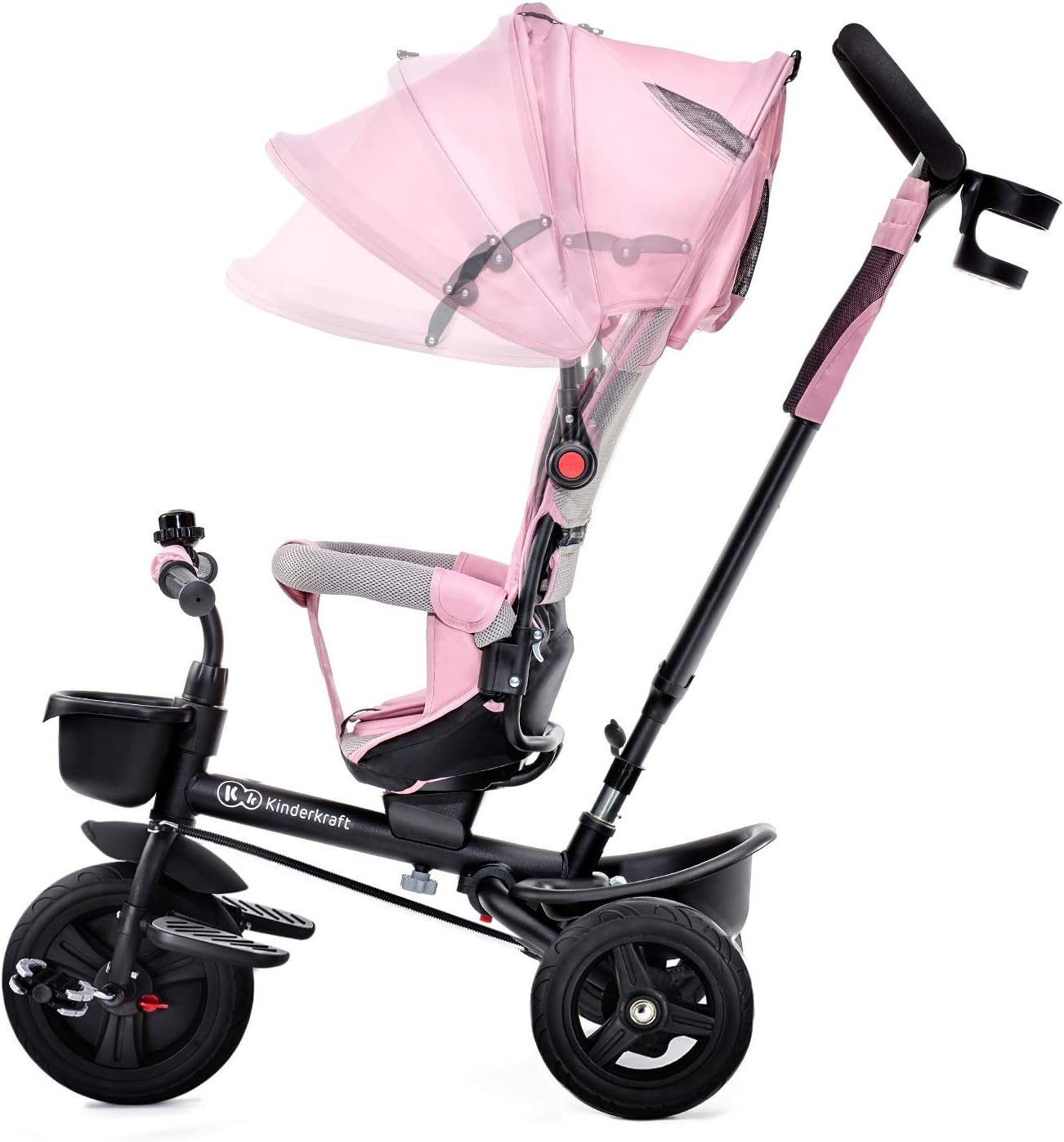 Kinderkraft AVEO Tricycle Bébé volutif, Draisienne volutif, Trike Bebe, Velo Poussette Bebe volutif, Velo Enfant 5 Ans, De 9 Mois, Pliable, Facile  Plier, Accessoires Pratiques, Gris