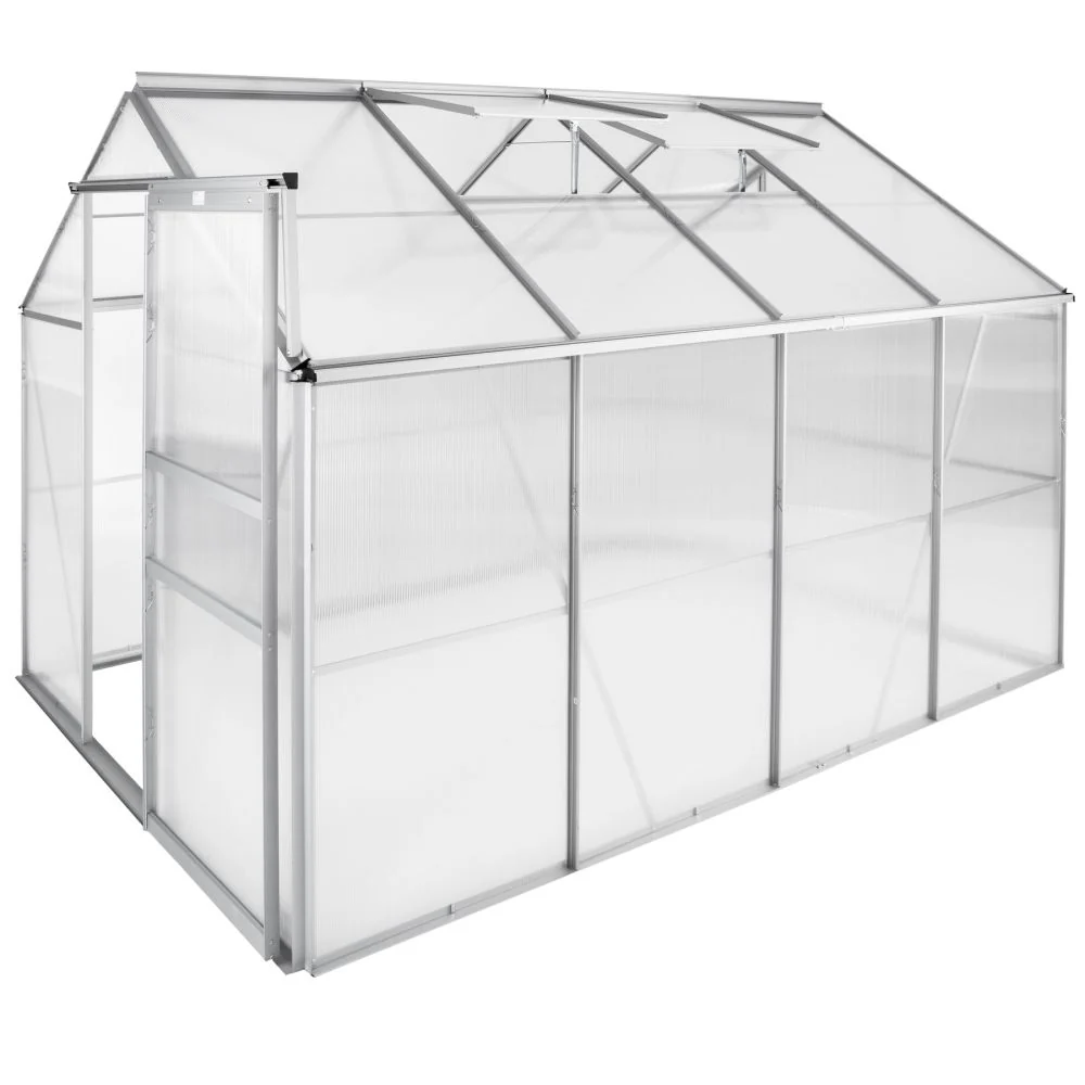 Serre de jardin jardinage outillage aluminium 250 x 185 x 195 cm polycarbonate 1608007