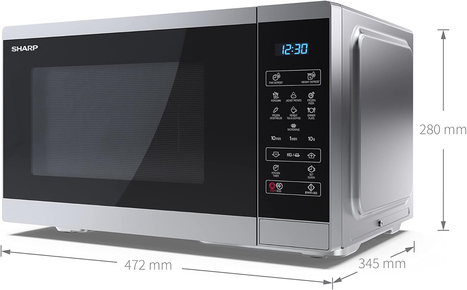 Sharp YC-MG252AE-B, Four micro-ondes, Noir de 25 litres avec gril