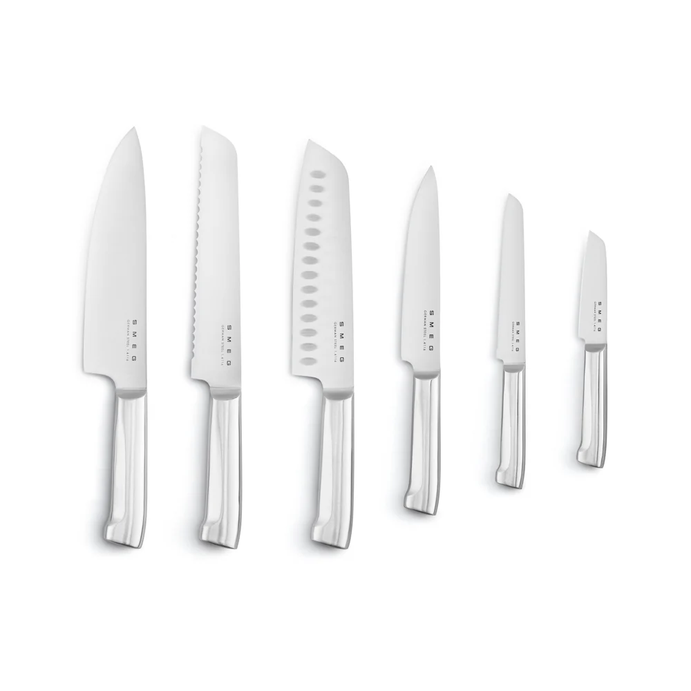 Bloc de 6 couteaux inox Noir Smeg