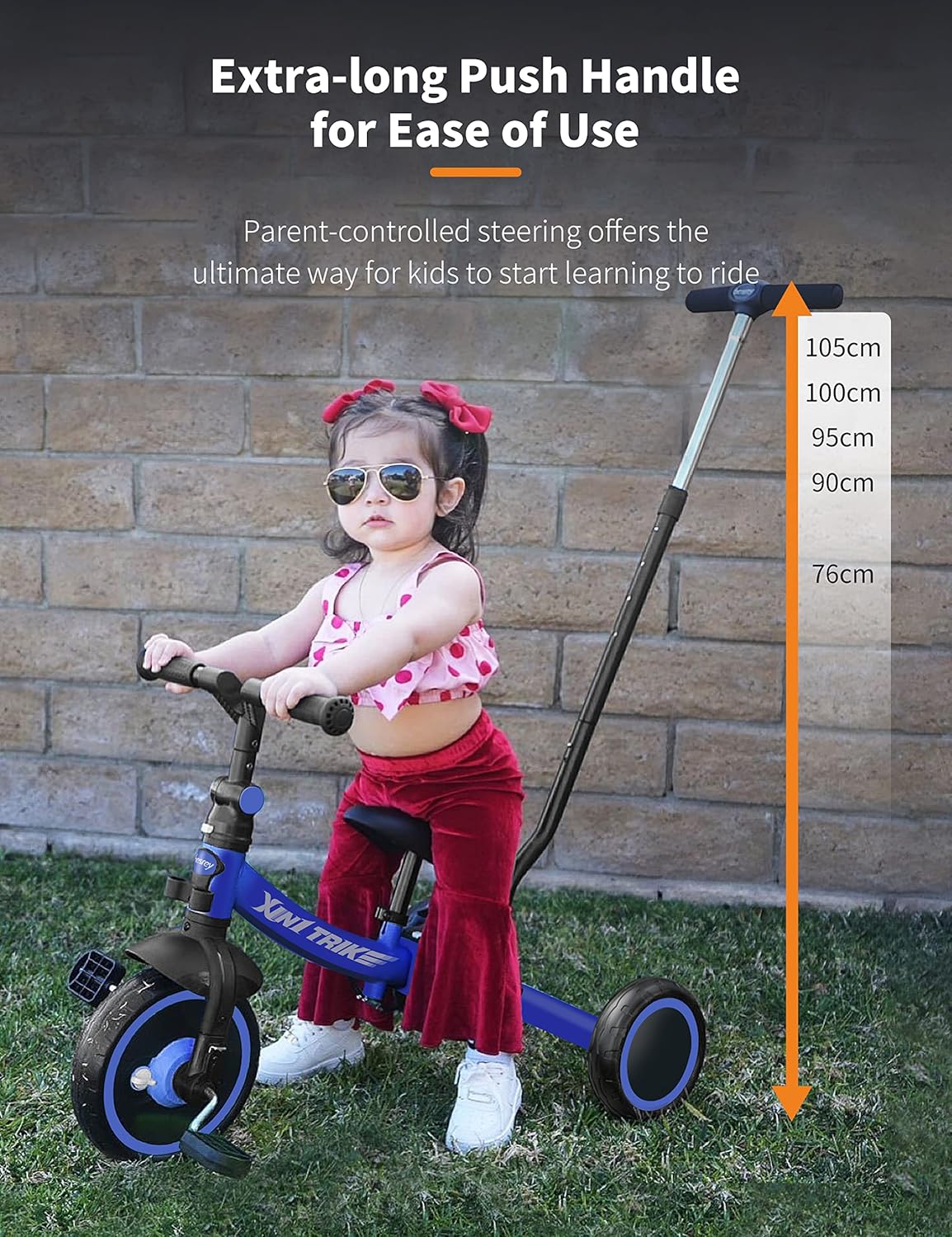 besrey 5 en 1 Tricycle Enfant bébé évolutif 1-4 Ans,Vélo Draisienne,Vélo sans Pédale,Noir