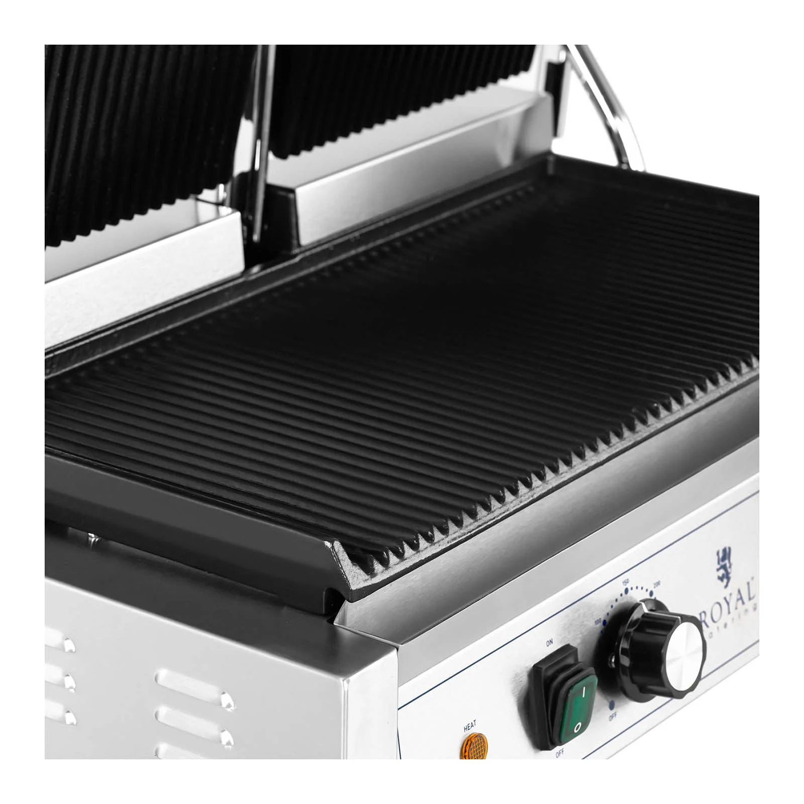 Machine à panini grill double 3 600 watts rainurée appareil de cuisson professionnel acier inoxydable 14_0004004