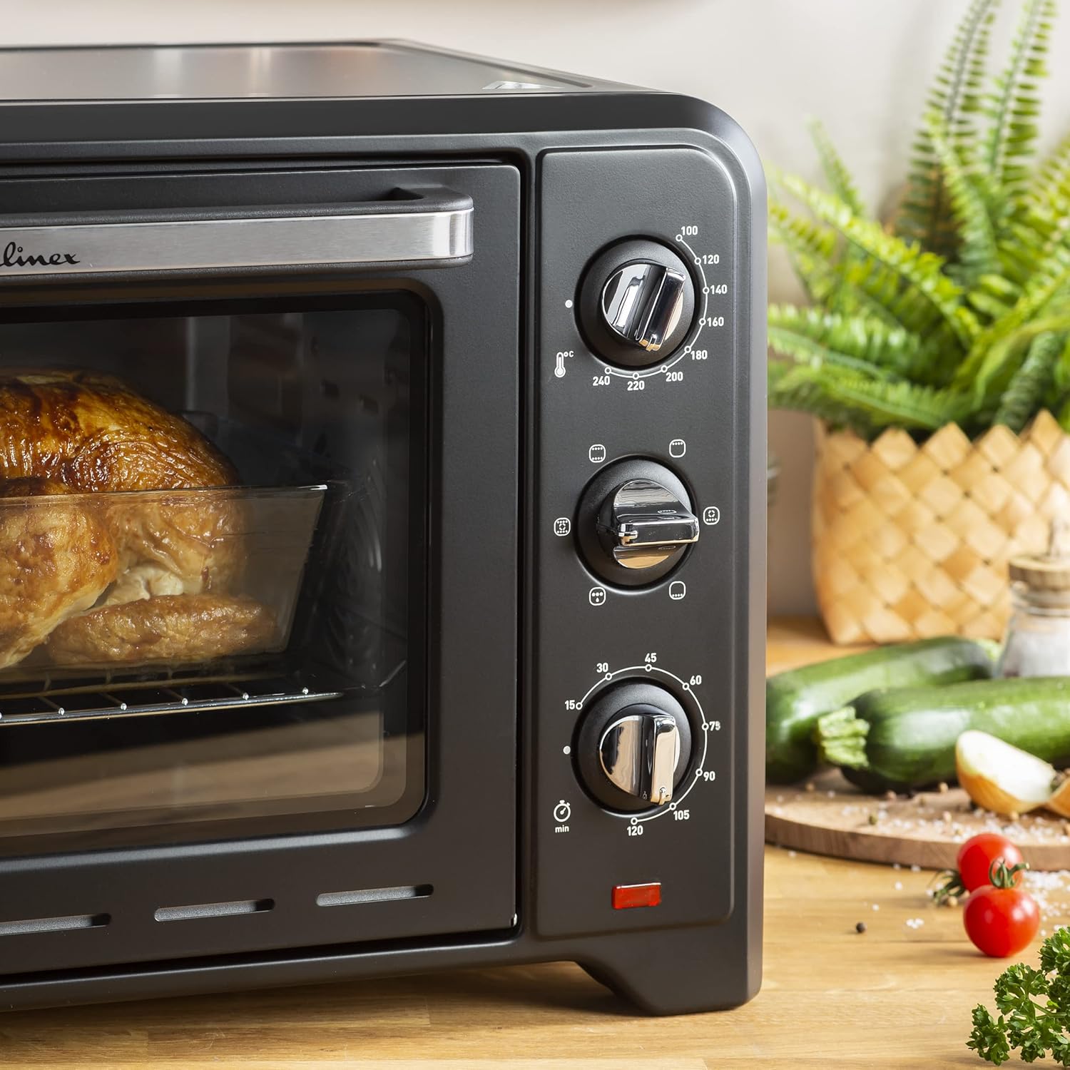 Moulinex Optimo 33L Four Electrique Chaleur tournante Noir 6 Modes de Cuisson pain pizza tartes gateaux patisseries Grille et Leche frites inclus OX464810