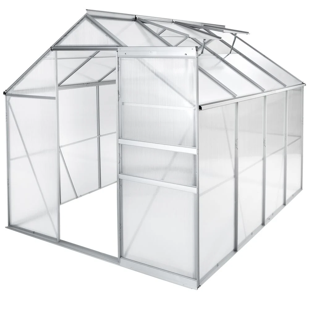 Serre de jardin jardinage outillage aluminium 250 x 185 x 195 cm polycarbonate 1608007