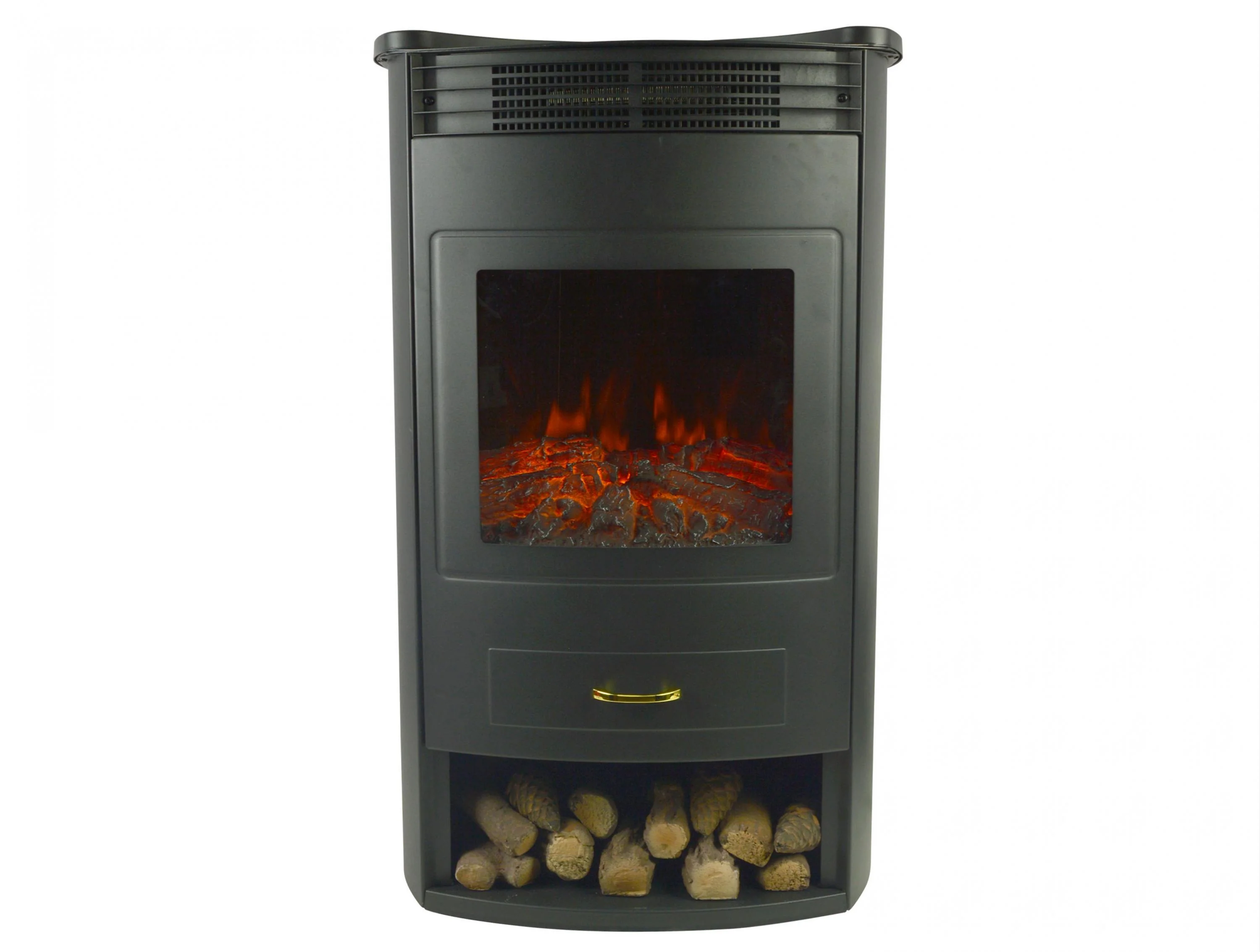 Poêle électrique en acier noir de 2000W