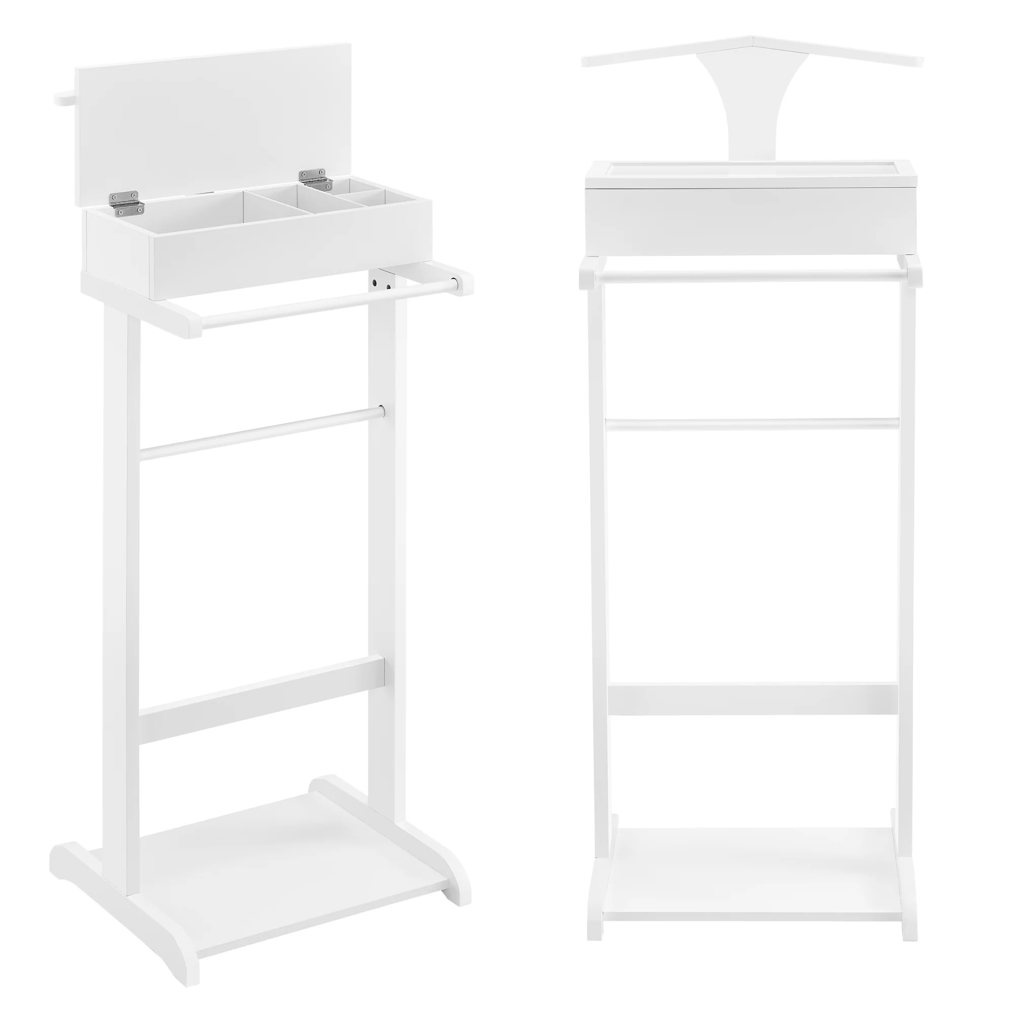 Valet de chambre avec bote ouvrable avec 4 poches 110 cm MDF blanc 03_0004519