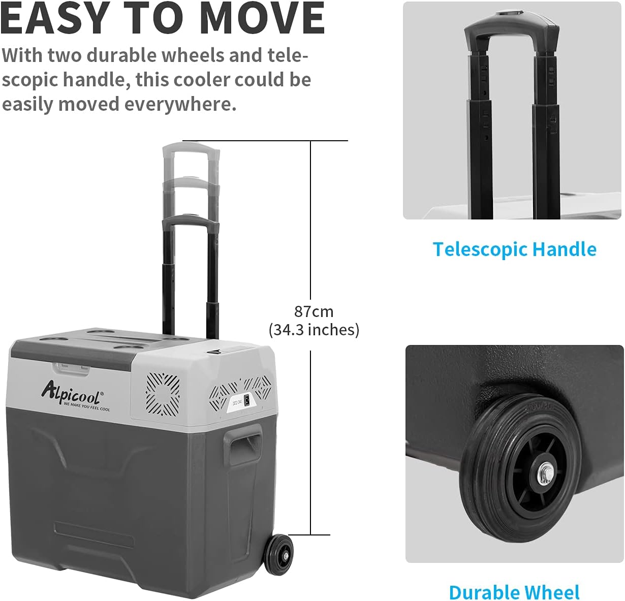 Alpicool CX30 30L Réfrigérateur de Voiture portable congélateur et réfrigérateur, Glaciere lectrique à Compression pour Maison, dortoir, Camping