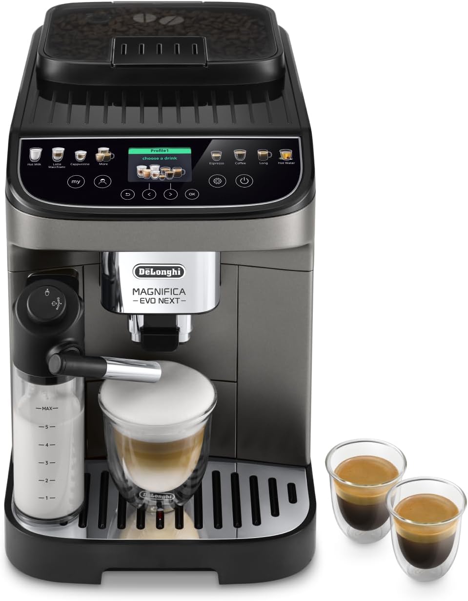 De'Longhi Magnifica Evo Machine a Café Grain ECAM292.81.B, Machine Expresso et Cappucino, 1.8L, 1450W, Noir [Exclusif Amazon]