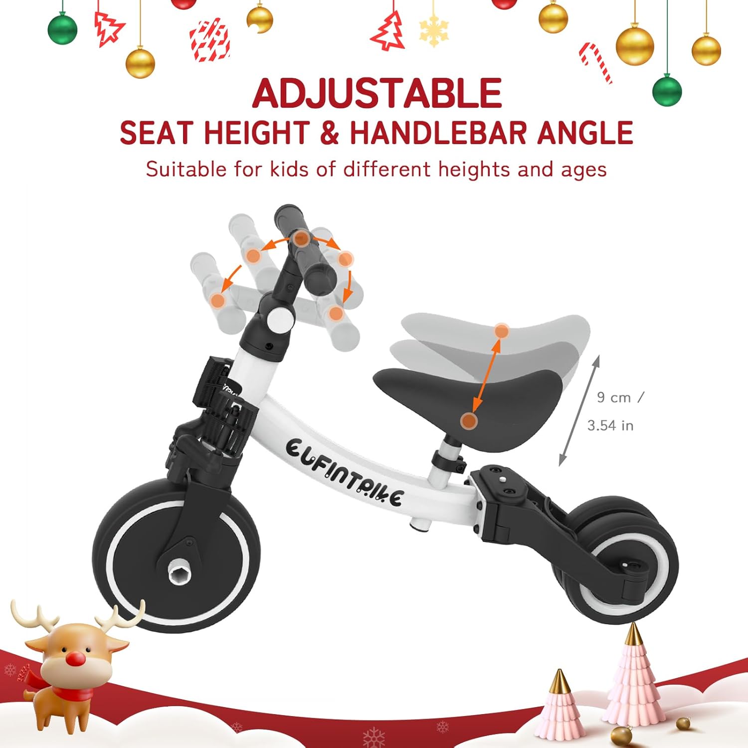 besrey 5 en 1 Tricycle Enfant bébé évolutif 1-4 Ans,Vélo Draisienne,Vélo sans Pédale,Noir