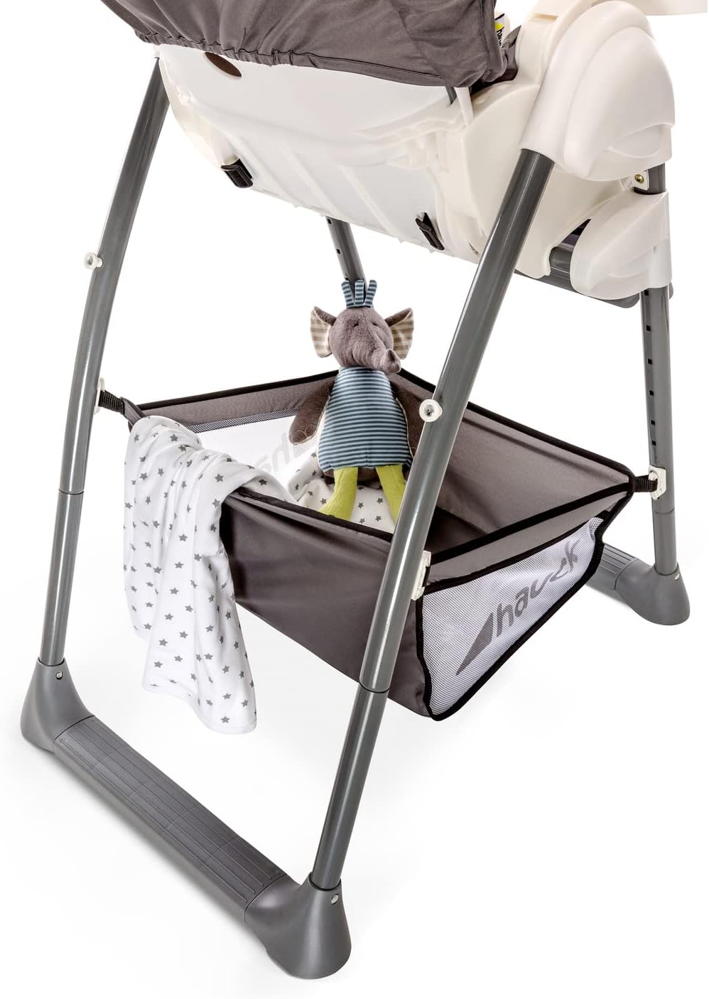 Hauck Chaise Haute Bébé Sit N Relax, Inclus Transat Bebe avec Arche de Jeux, Siège Enfant avec Plateau, Chssis Réglable en Hauteur avec Roues et Panier, Pliable - Wild Panda