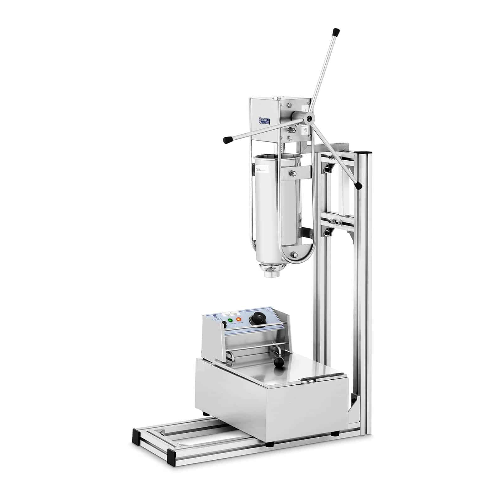 Machine à churros chichis poussoir presse appareil professionnel (5 litres, 5 douilles, acier inoxydable, 2500 w) 14_0004890