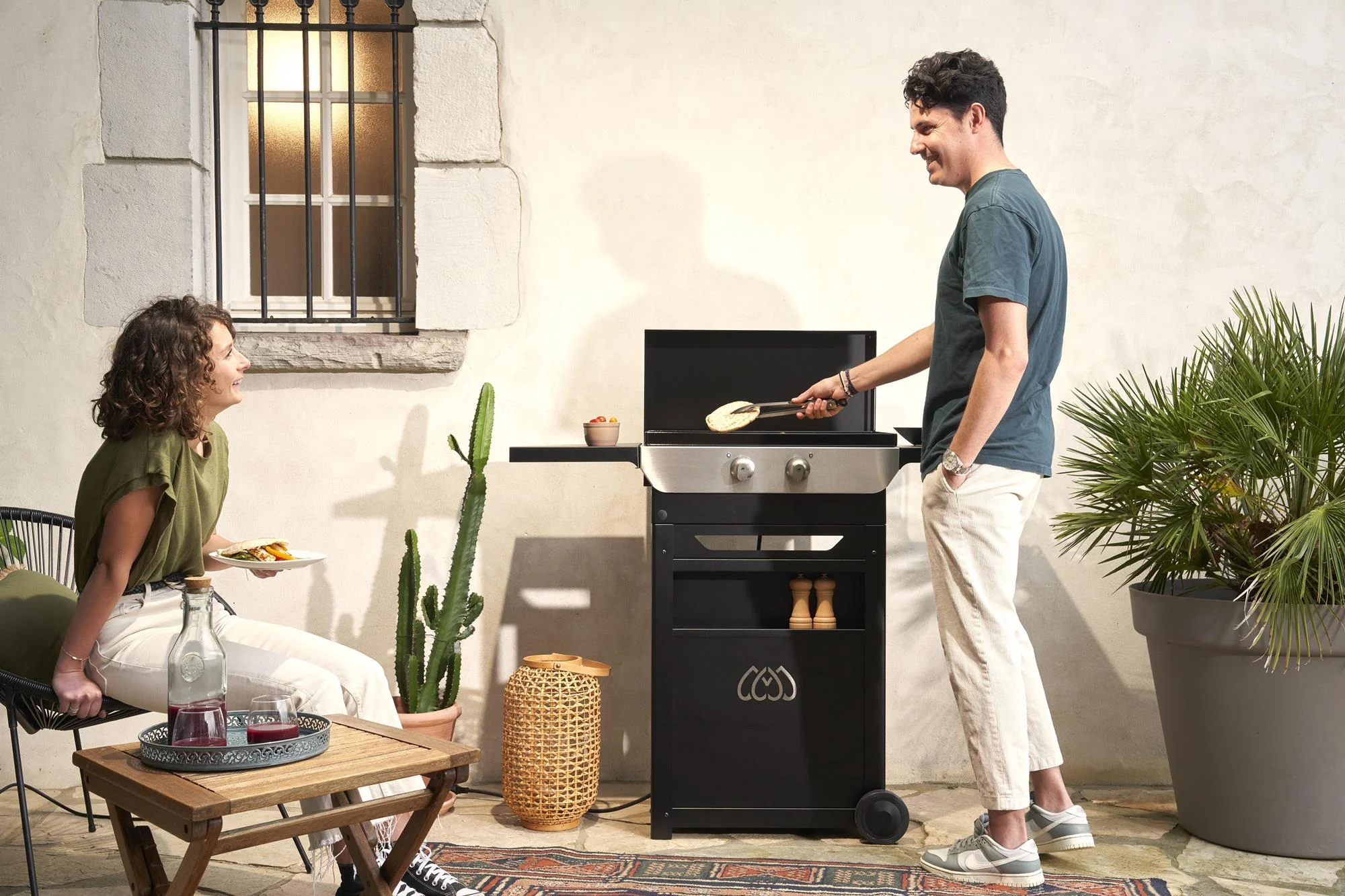 Plancha Original électrique 260 duo Edition (chariot et couvercle inclus) Le Marquier