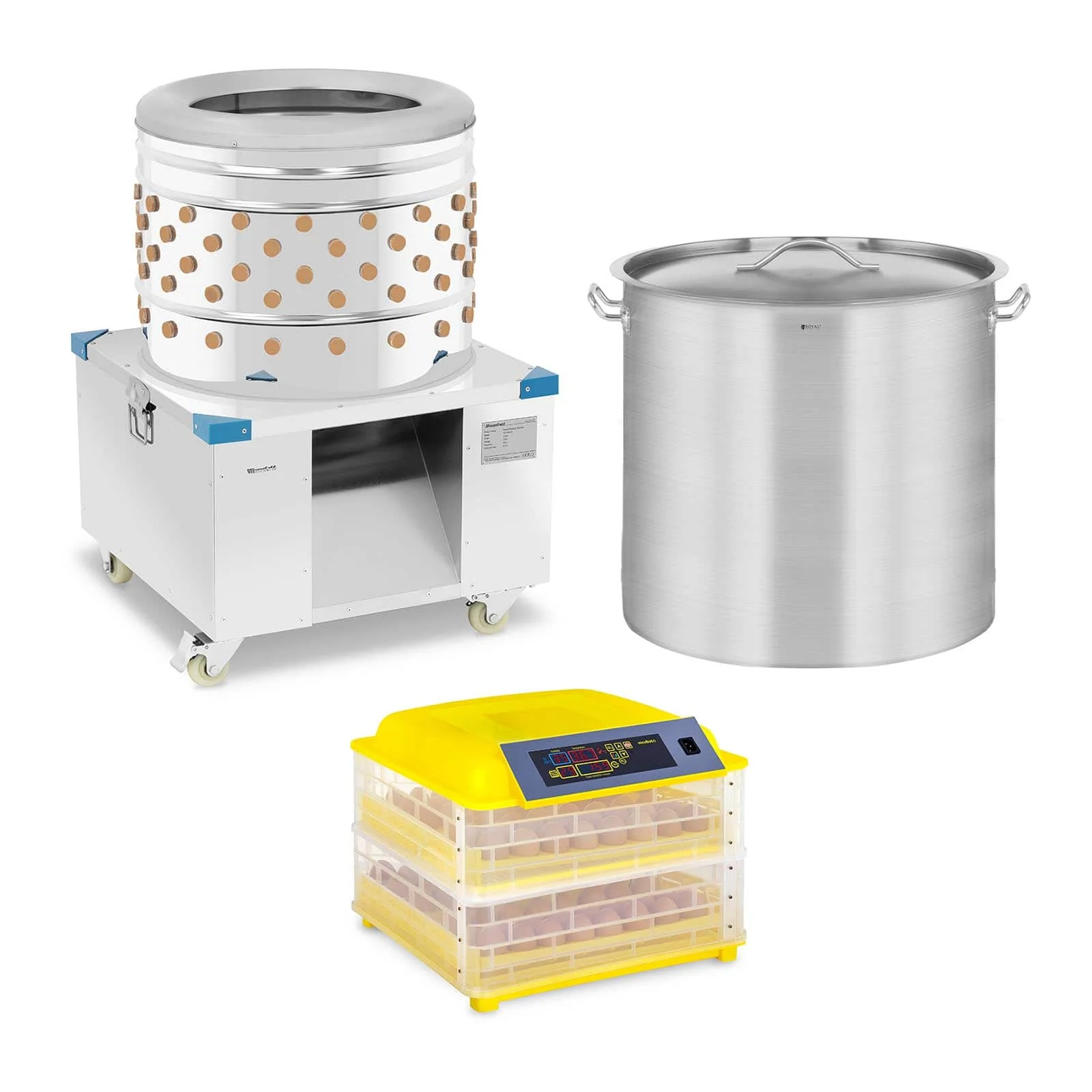 Kit Plumeuse - 360 kg/h avec couveuse à ufs pour 96 ufs et casserole de 98 l 14_0005691