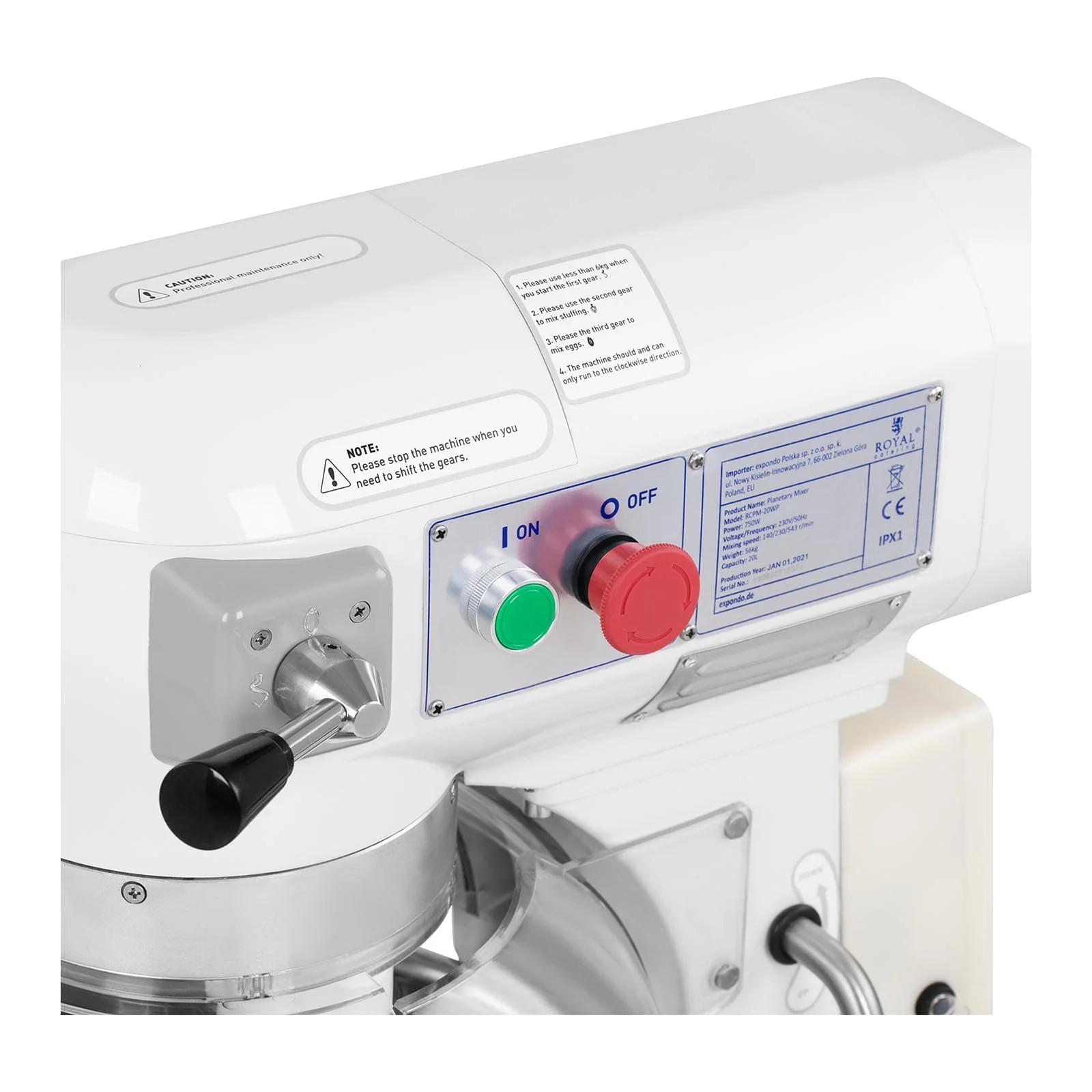 Pétrin professionnel 20 litres 700 watts bol abaissable 14_0004824