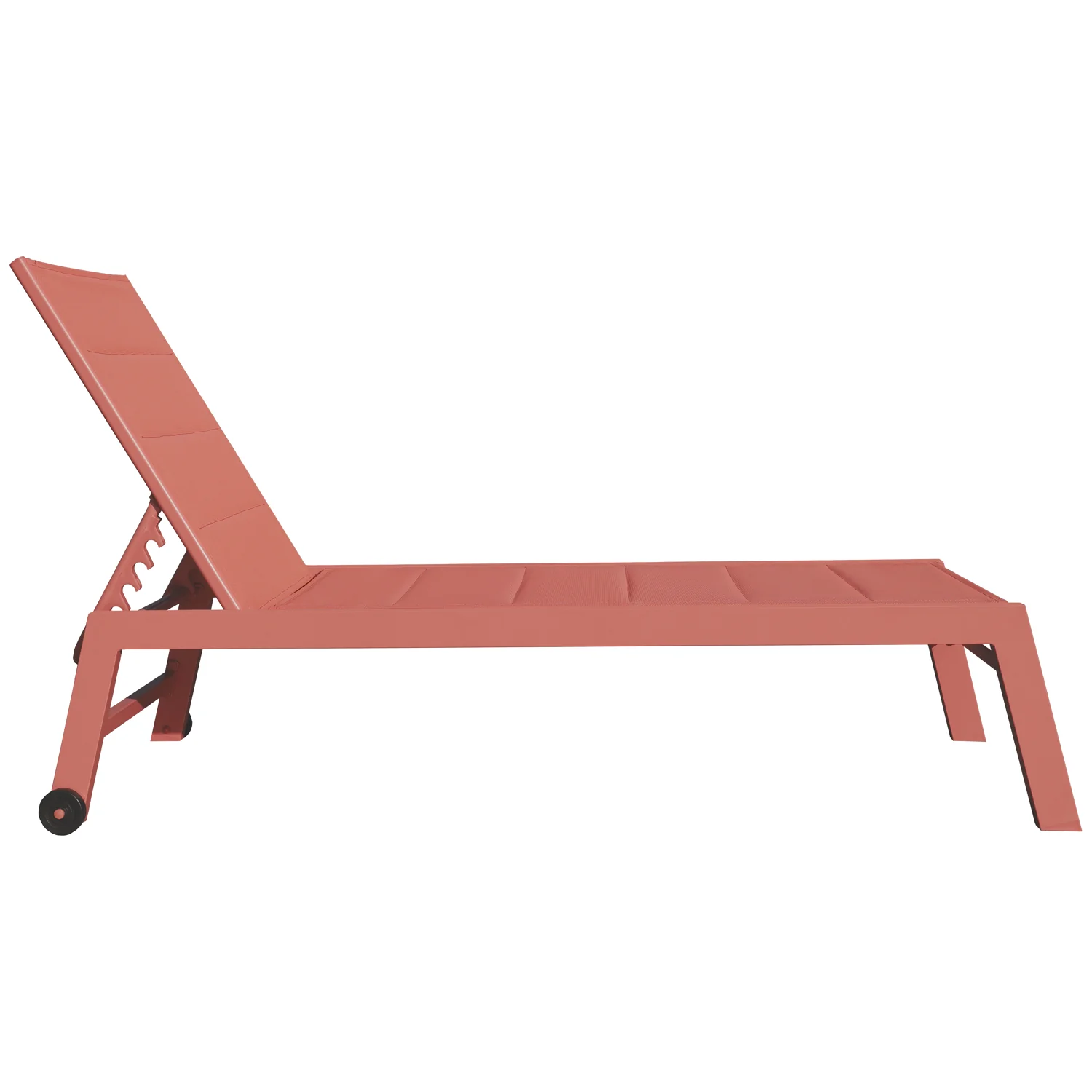 Lot de 2 bains de soleil BARBADOS en textilène terracotta - aluminium terracotta Happy Garden