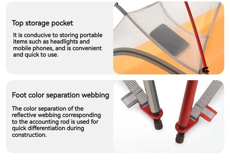 Tente à double-parois ultralégère pour la randonnée, le trekking, le bivouac 2 personnes 930g  Naturehike – Cloud Up Ultralight 10D