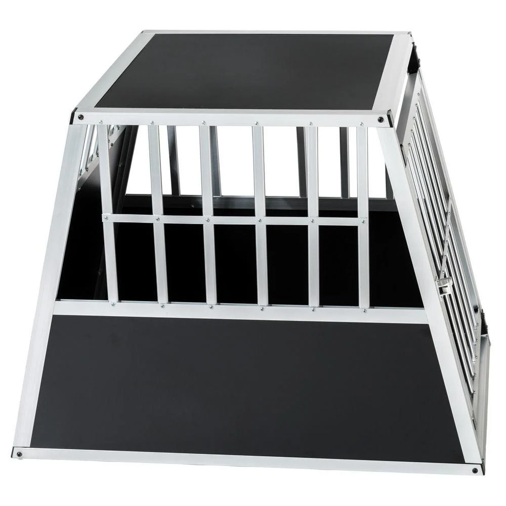 Cage box caisse de transport voyage pour chien mobile aluminium 66 x 90 x 69,5cm 3708003