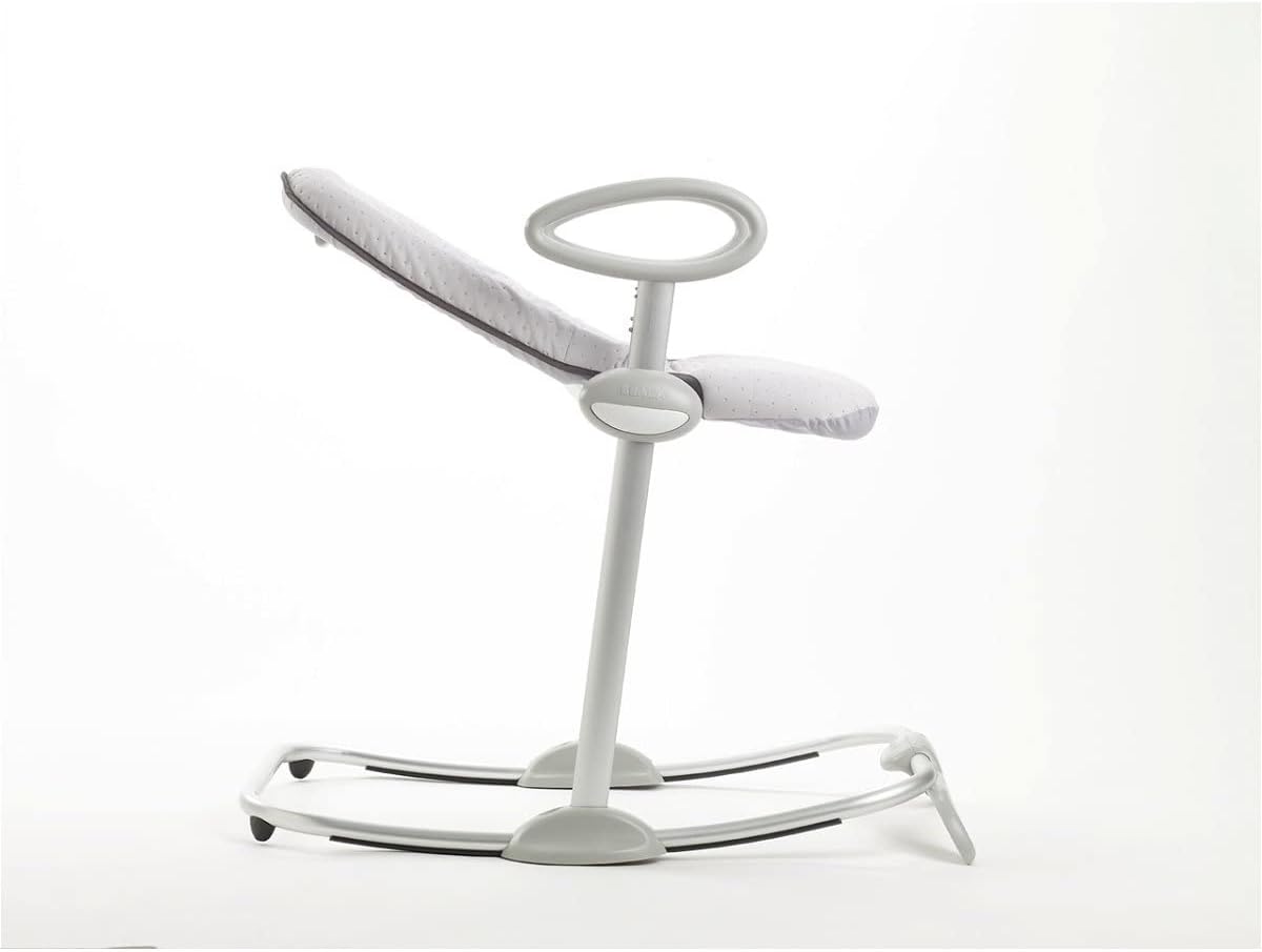 Béaba, Transat Up & Down IV, Transat Réglable en Hauteur, Unisexe pour Bébé et Enfants, 3 Positions d'Inclinaison, Harnais Sécurité 5 Points, Réducteur de Naissance, Gris minéral et miel