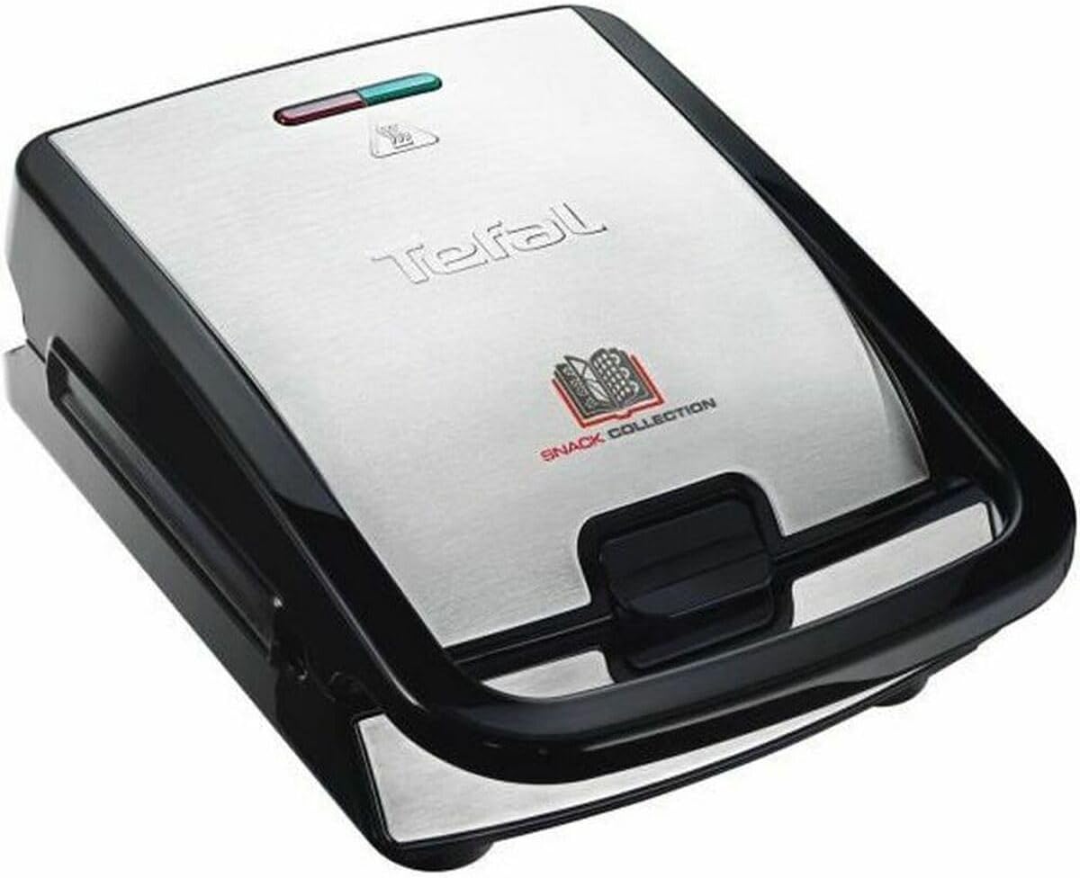 Tefal Appareil à gaufres et croque-monsieur, 2 jeux de plaques inclus, Rangement facile, Nettoyage sans effort, Indicateur de chaleur, Revêtement antiadhésif, Snack Collection SW852D12
