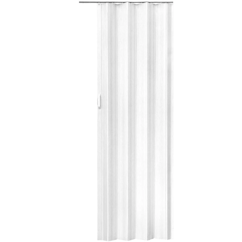 Porte accordéon pliante PVC salle de bain  extensible coulissante largeur 80 cm blanc 08_0000547