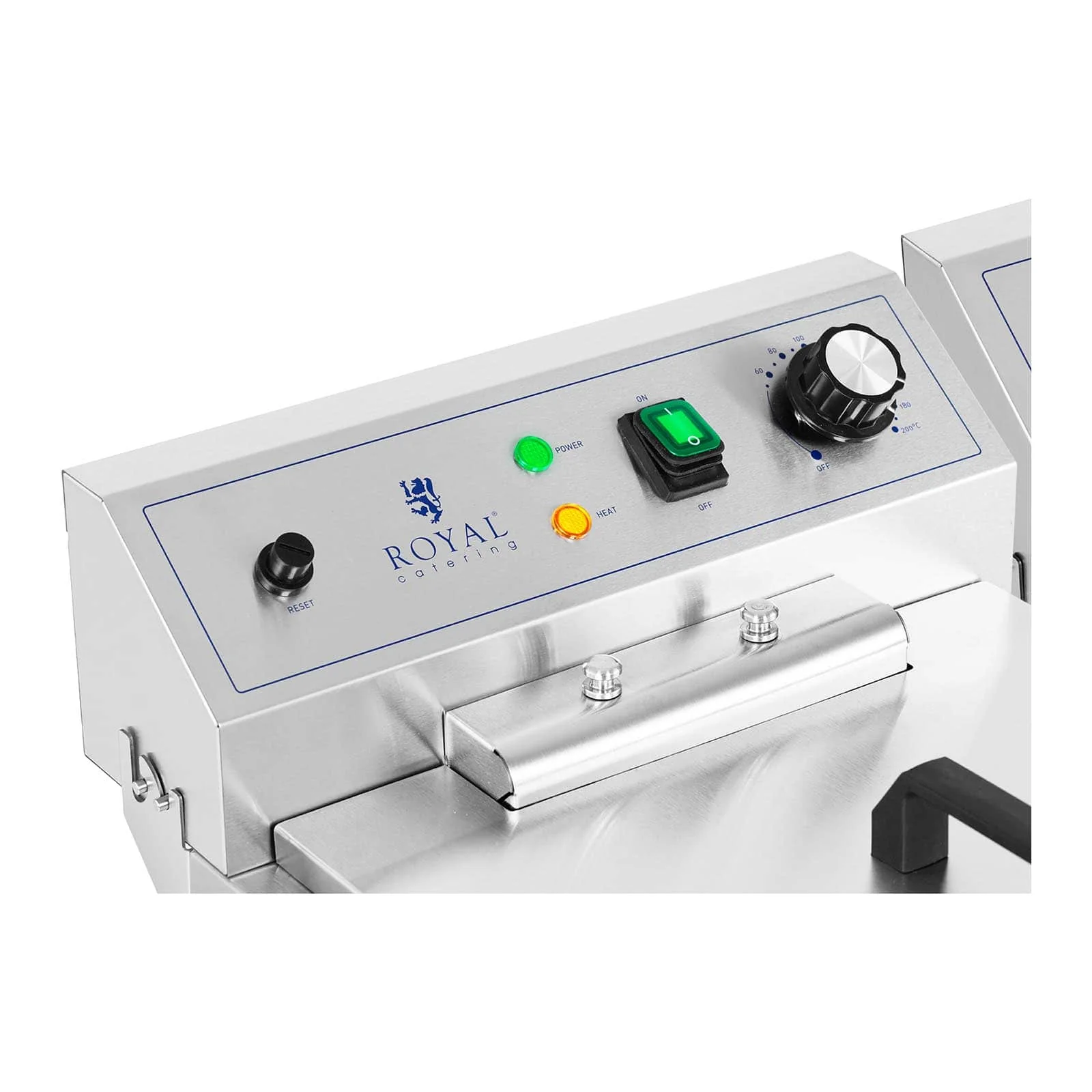 Friteuse électrique double 26 litres 10 000 watts robinet zone froide armoire professionnel acier inoxydable 14_0003983