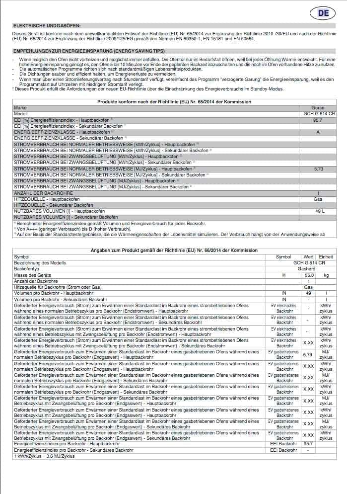 GURARI 614 BL Cuisinière sur pied 60 cm Gaz naturel Fl.Gas 4 Kw WOK, Barbecue à gaz, Range Cooker, Tiroir avec poussette, Contrôle du gaz, tournebroche. Gaz naturel, gaz propane