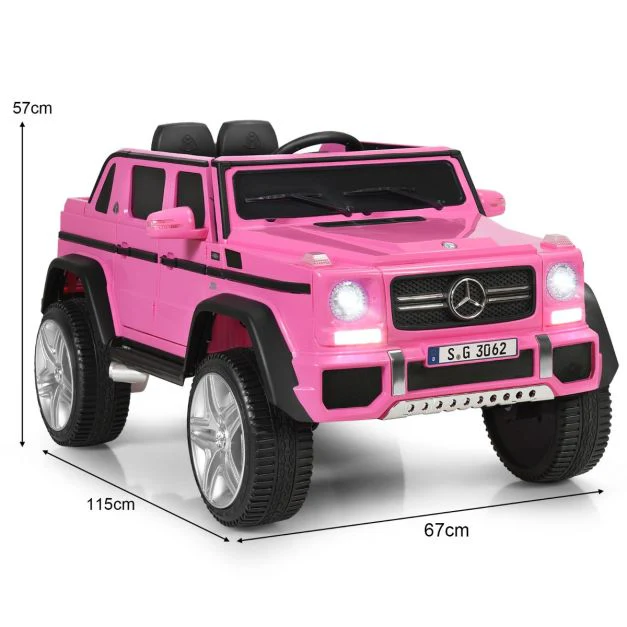 Voiture eléctrique 12 v pour enfants 2 place avec lumières led port aux usb télécommande parentale de 3 à 8 ans rose 20_0004994