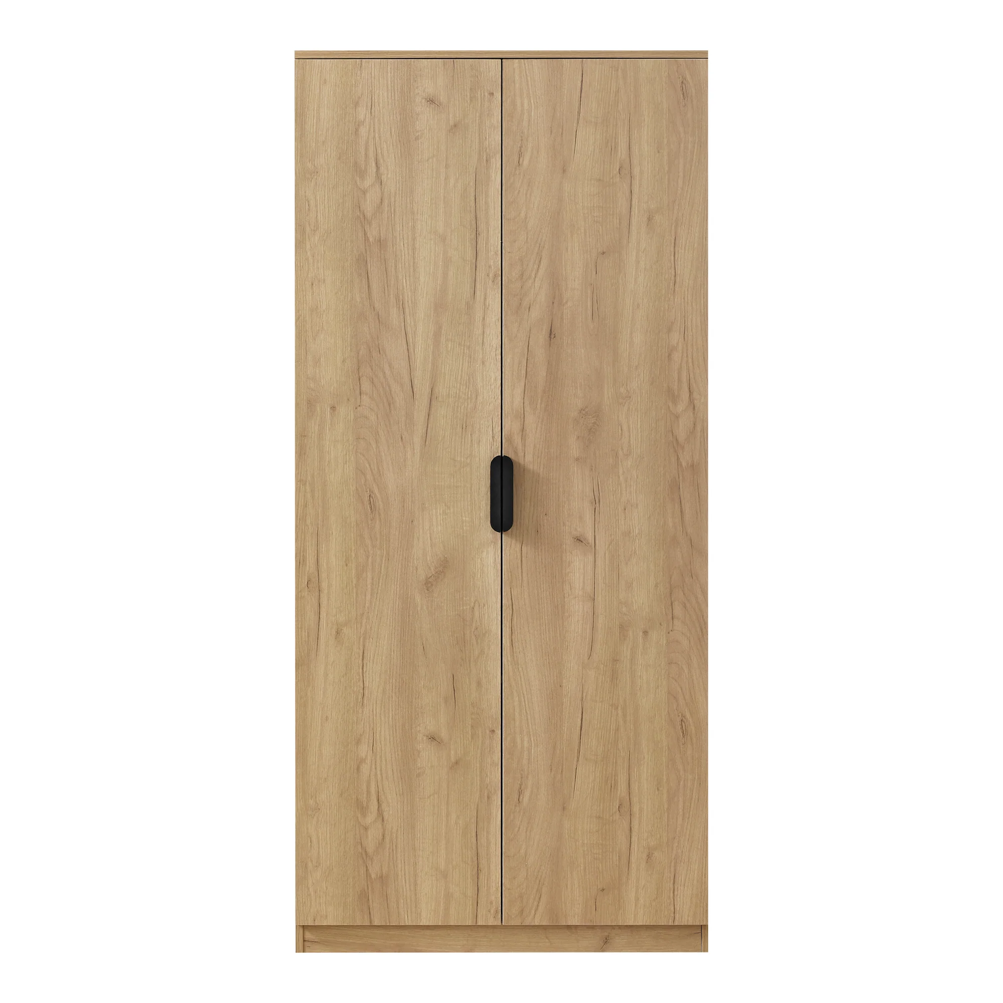 Armoire de chambre garde-robe moderne meuble de rangement intemporel 1 penderie et 1tagère MDF 176 x 80 x 52 cm effet chêne 03_0006372