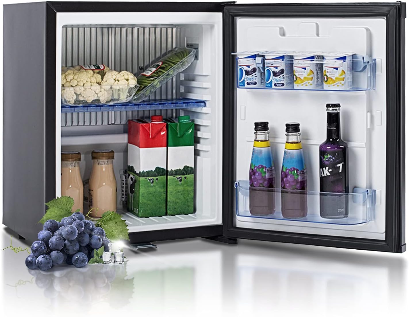 Smad Frigo Camping 12V 220V avec Serrure Mini Frigo Voiture à Porte Réversible sans Bruit 30L Noir