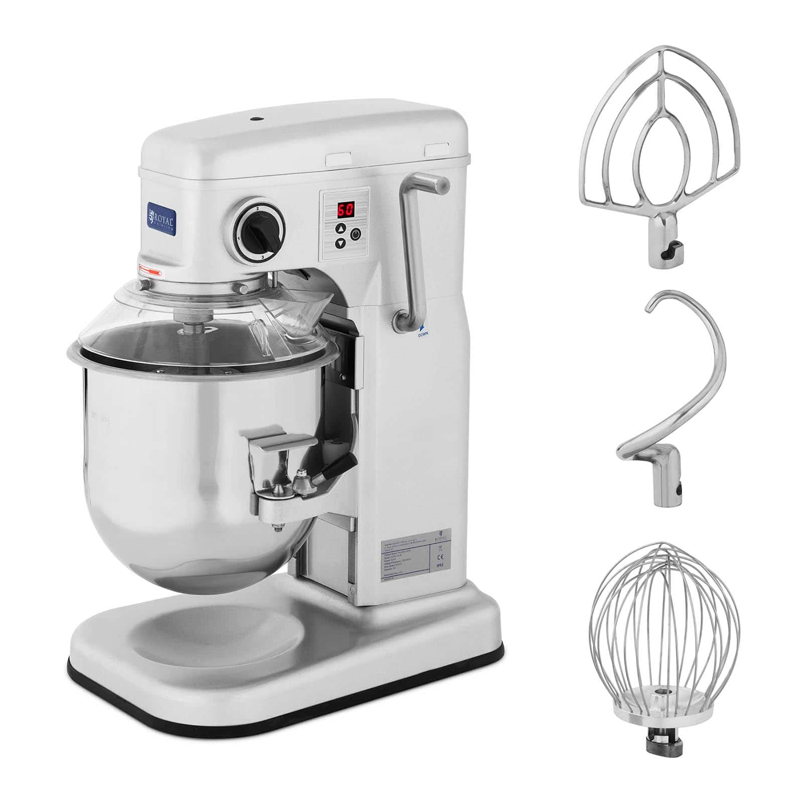 Pétrin professionnel à planétaire spirale pizza boulangerie (650 watts, 10 litres, capacité: 5.5kg)  14_0004828