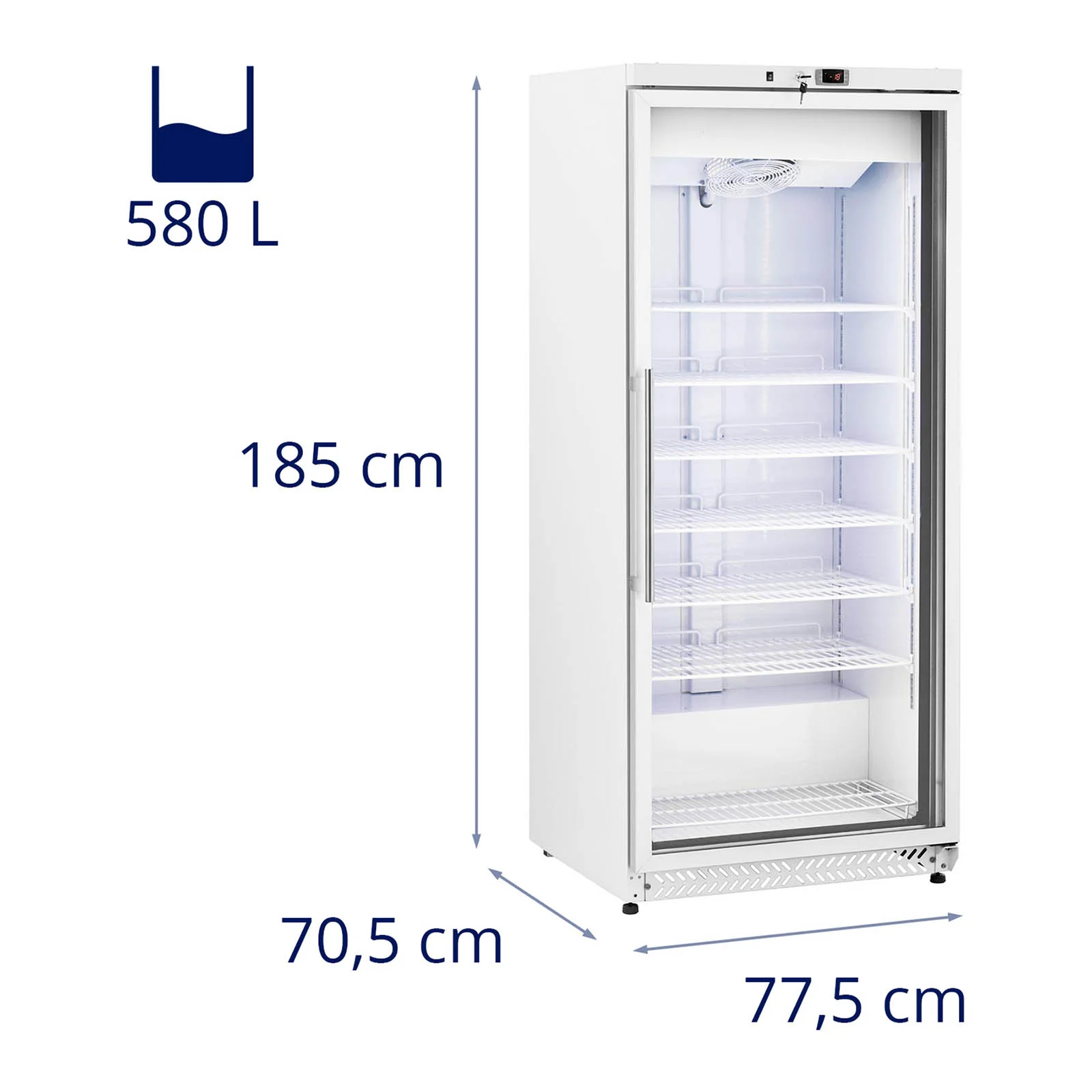 Grand congélateur armoire vertical grande capacité réfrigérantr290 (volume: 580litres, puissance: 492watts, porte à double vitrage)  14_0005260