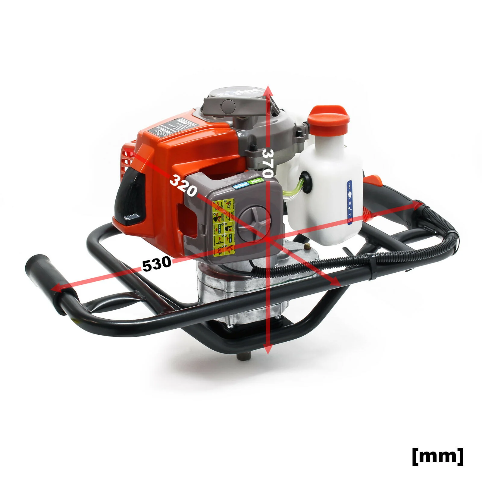 Tarière thermique set 63,3 ccm 3 cv foret 300 mm utilisation 2 personnes perceuse 16_0001567