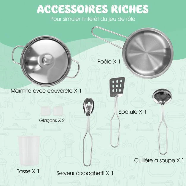 Cuisine enfants en bois XXL angle 105 x 49 x 85 cm ( l x l x h ) cuisine complet avec four lave linge 3 an+ 20_0006460