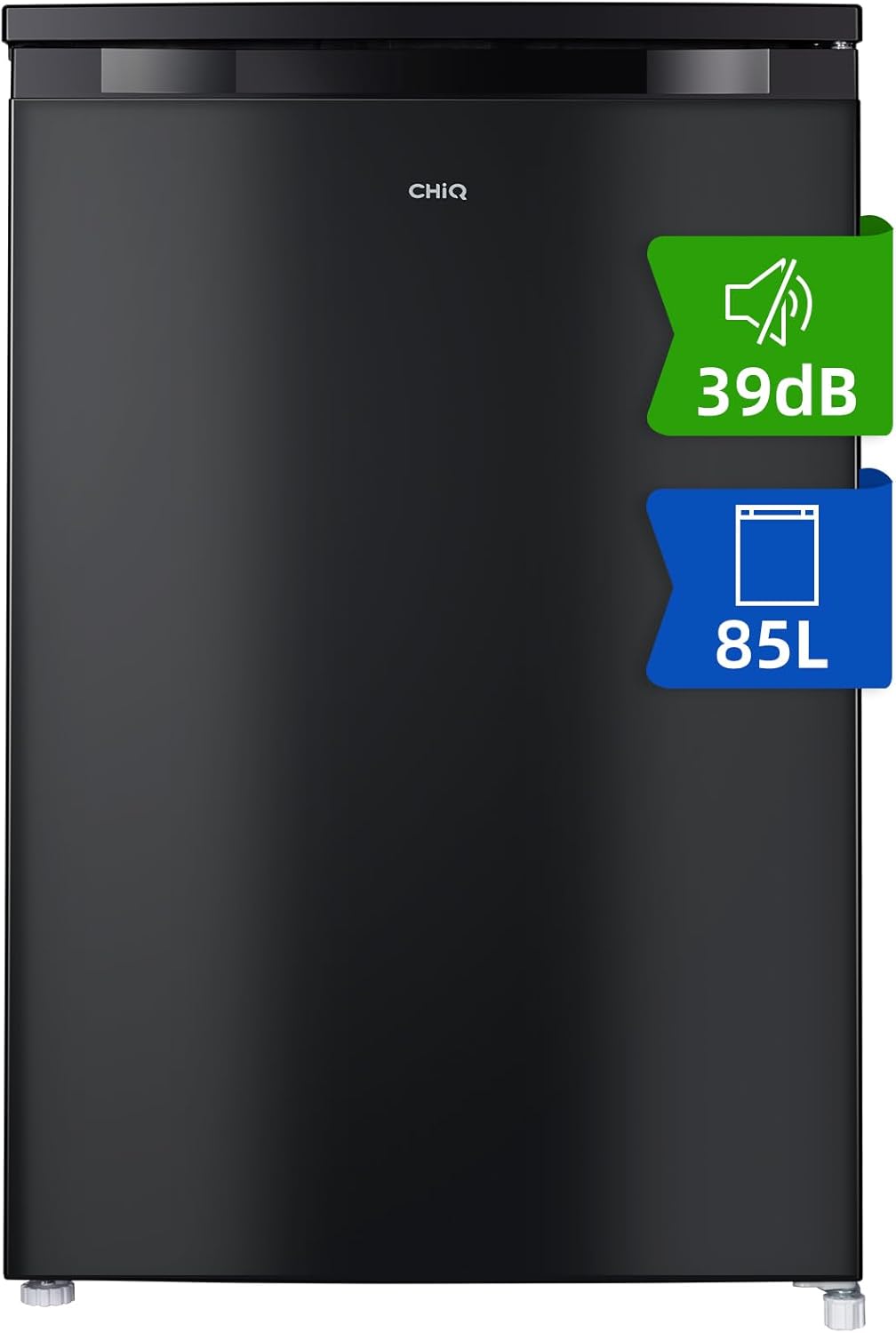 CHiQ Congélateur armoire avec une capacité de 145L, Congélation rapide, Thermostat réglable, Silencieux, Porte réversible, Noir, Classe énergétique E FSD160D4E