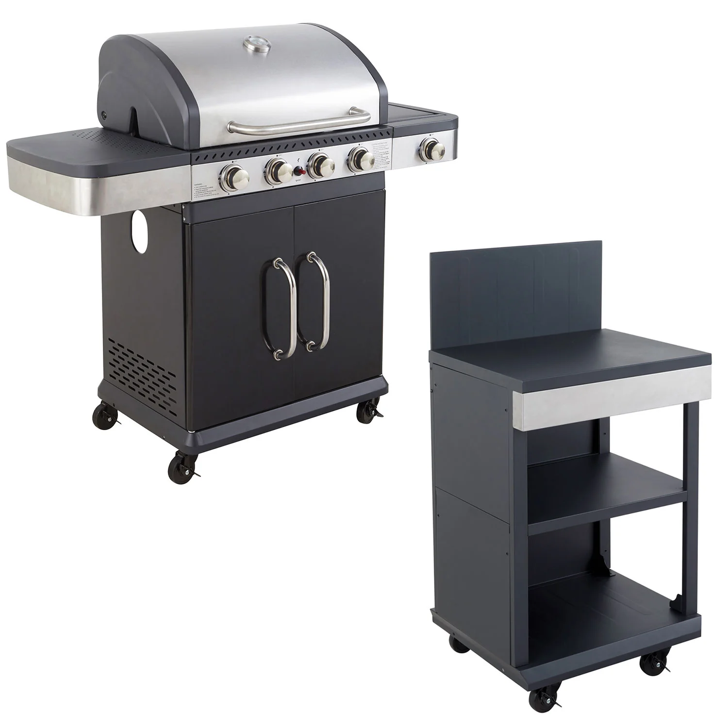 Barbecue au gaz FIDGI 4 avec desserte Cook'in Garden