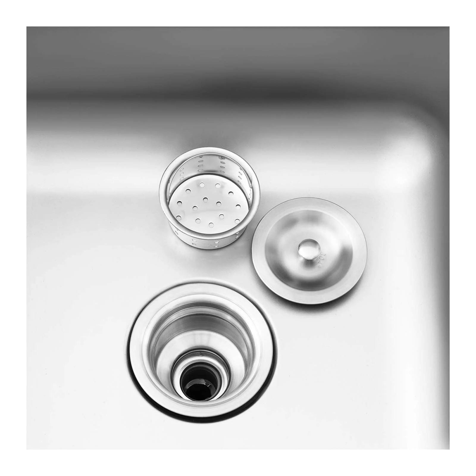 Plonge inox sur meuble 2 bacs acier inoxydable - 400 x 400 x 250 mm professionnelle  14_0005016