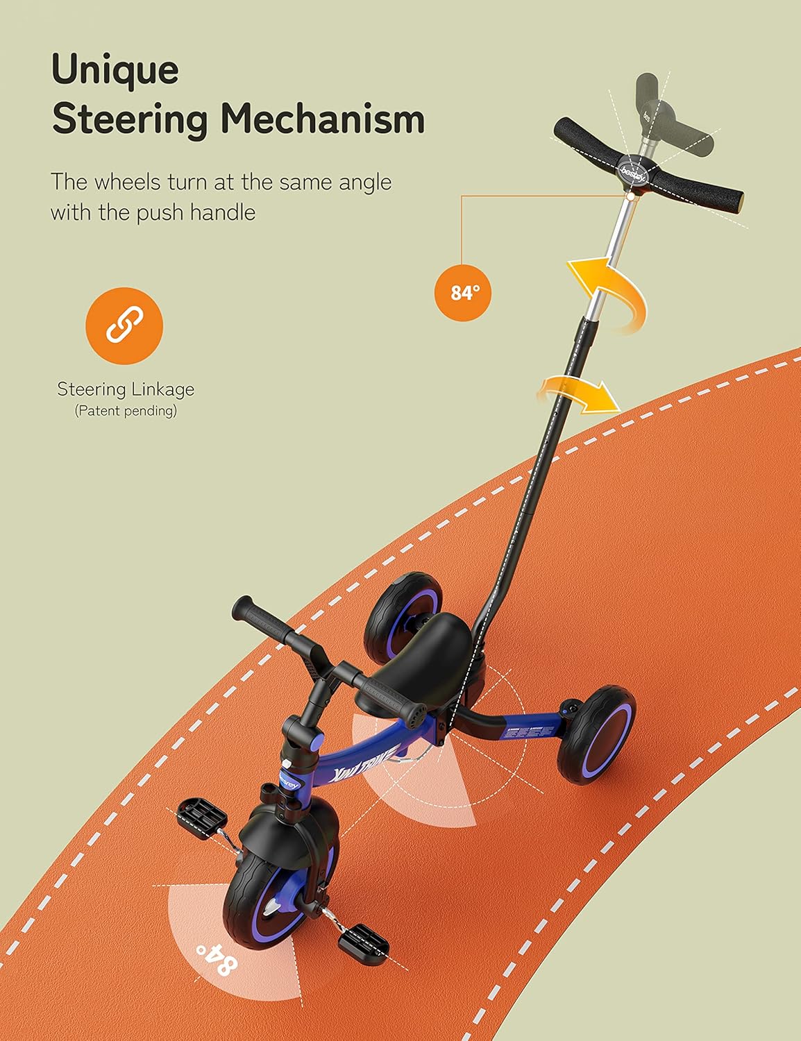 besrey 5 en 1 Tricycle Enfant bébé évolutif 1-4 Ans,Vélo Draisienne,Vélo sans Pédale,Noir