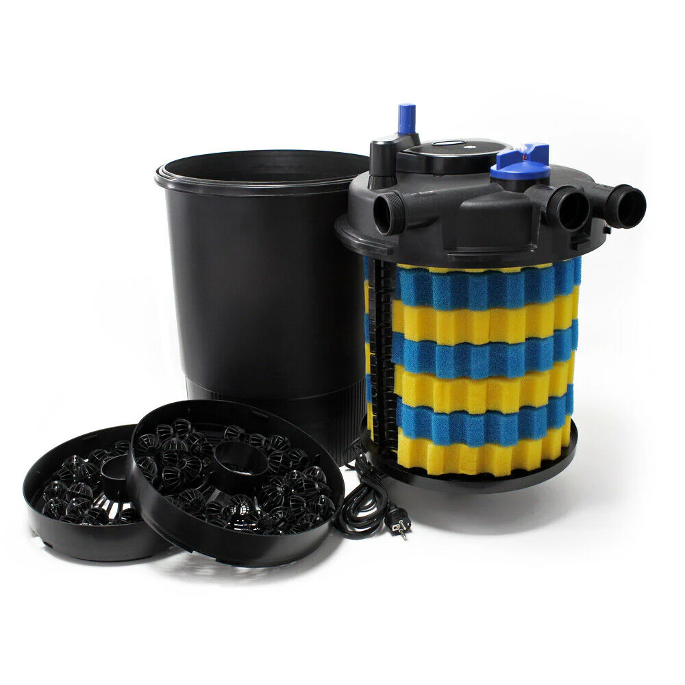 Kit set bassin 60000 litres 55 watts UVC pompe 10000 l/h tuyau 10 m kit de filtration 16_0001953
