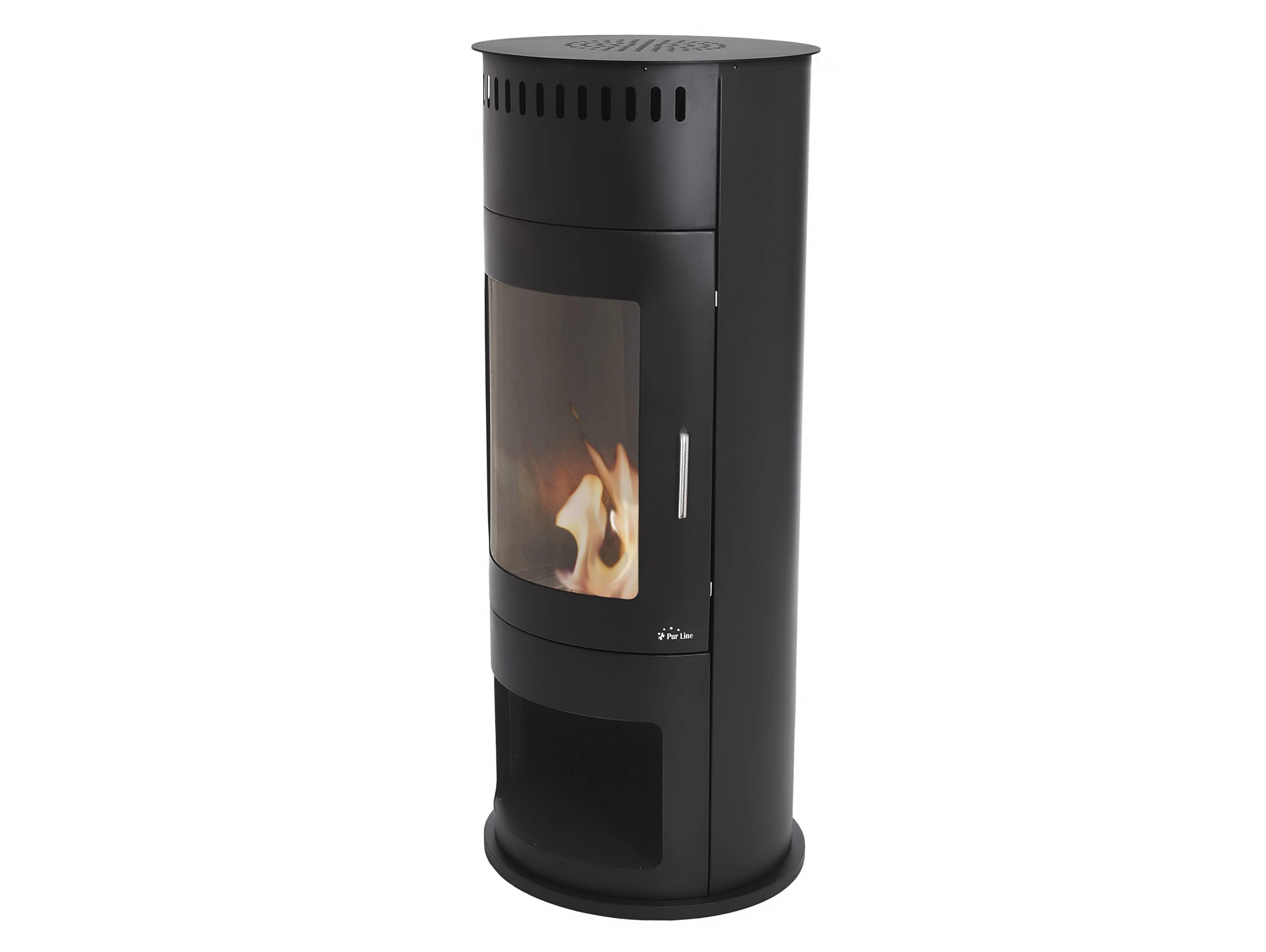 Poêle à éthanol 3kW en acier noir avec faade en verre trempé