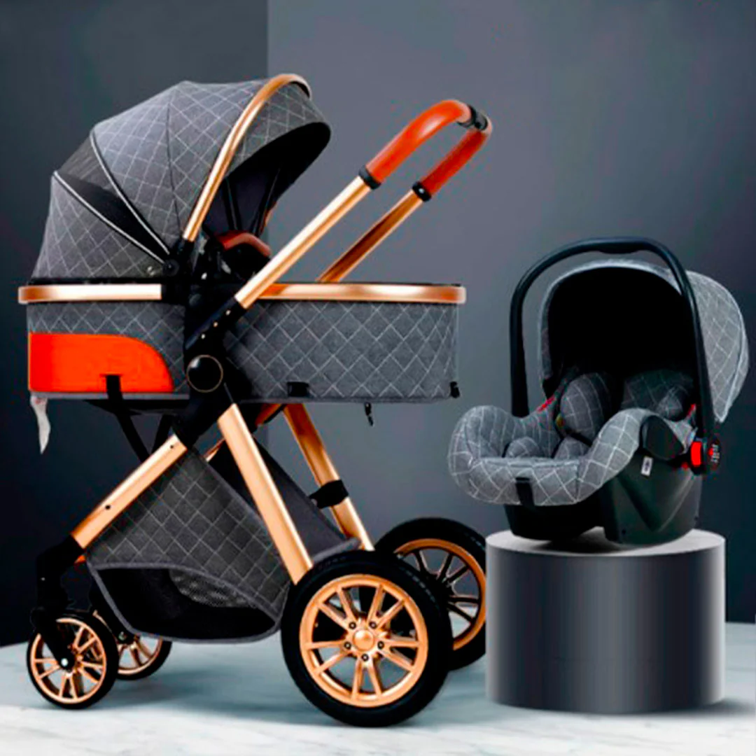 Poussette Haute Pliable 3 en 1