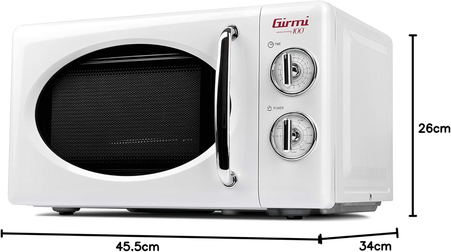 Girmi FM21 Four micro-ondes combiné, design vintage, 20 litres, 700 + 800 W