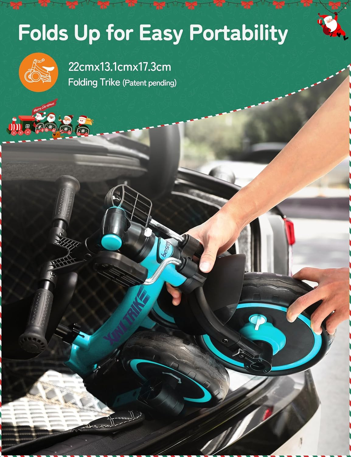 besrey 5 en 1 Tricycle Enfant bébé évolutif 1-4 Ans,Vélo Draisienne,Vélo sans Pédale,Noir