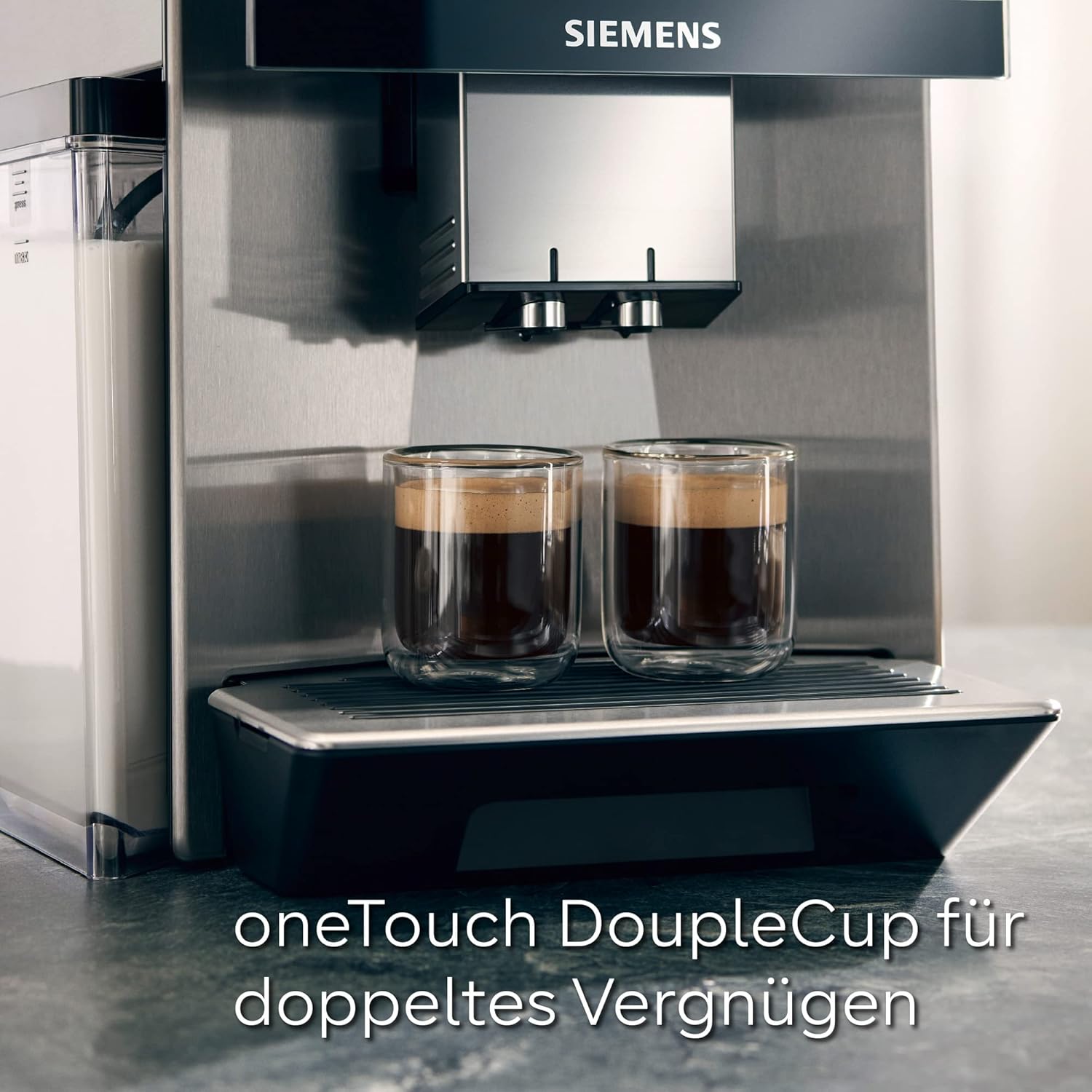 Siemens, machine à café automatique EQ900 TQ903D03, contrôle par l'application, écran tactile, mode barista, AromaBoost, réduction du bruit, broyeur premium, nettoyage à la vapeur, 1 500 W, inox