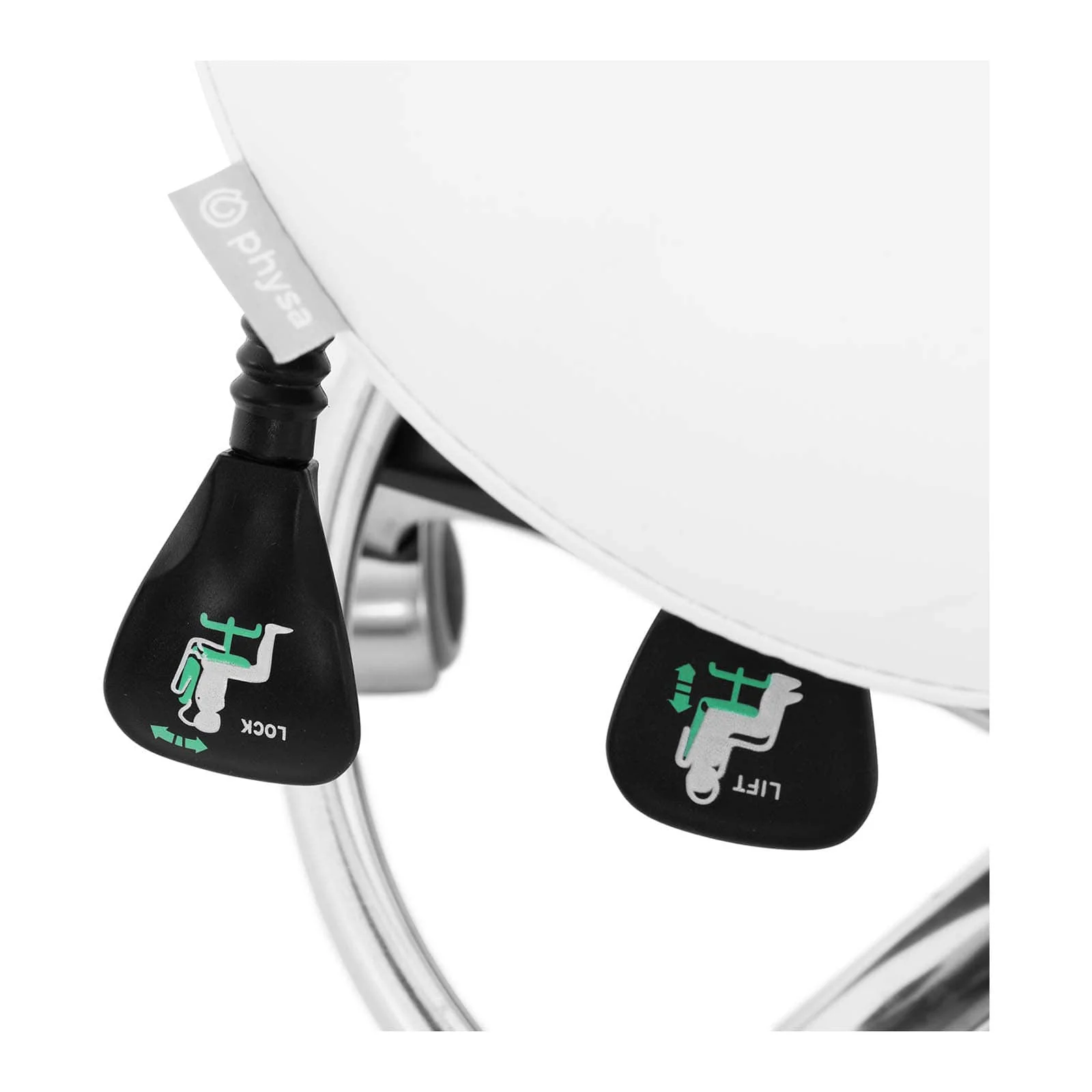 Siège-selle de cheval avec accoudoir dossier et siège réglables en hauteur blanc 14_0007866