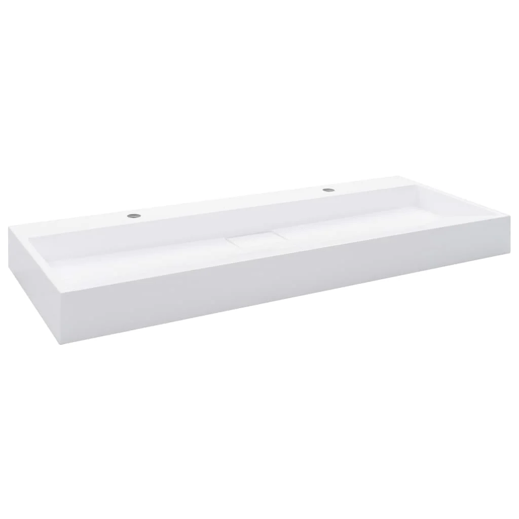 Lavabo salle de bain 120 cm fonte minérale/marbre blanc 02_0002637