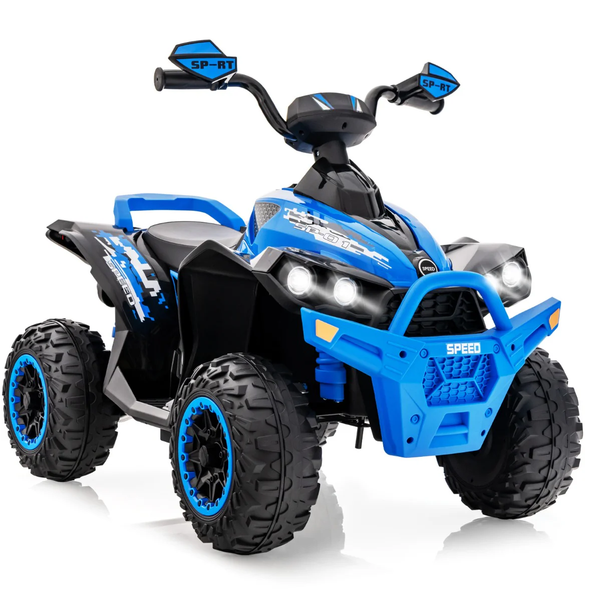 Quad electrique pour enfants 12v 7ah led musique pédale klaxon 3-4 km/h pour enfants de 3 à 8 ans bleu 20_0005929