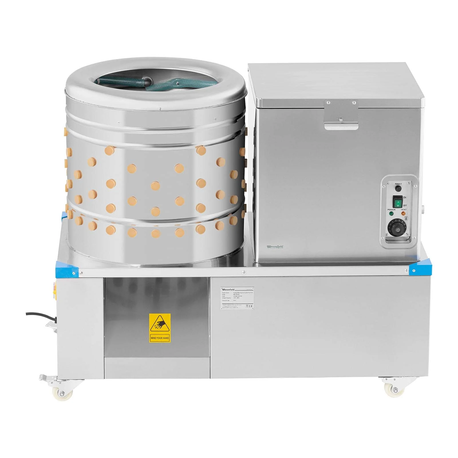 Plumeuse avec échaudoir tambour de 55 cm - 3 - 4 poulets/min 14_0005688