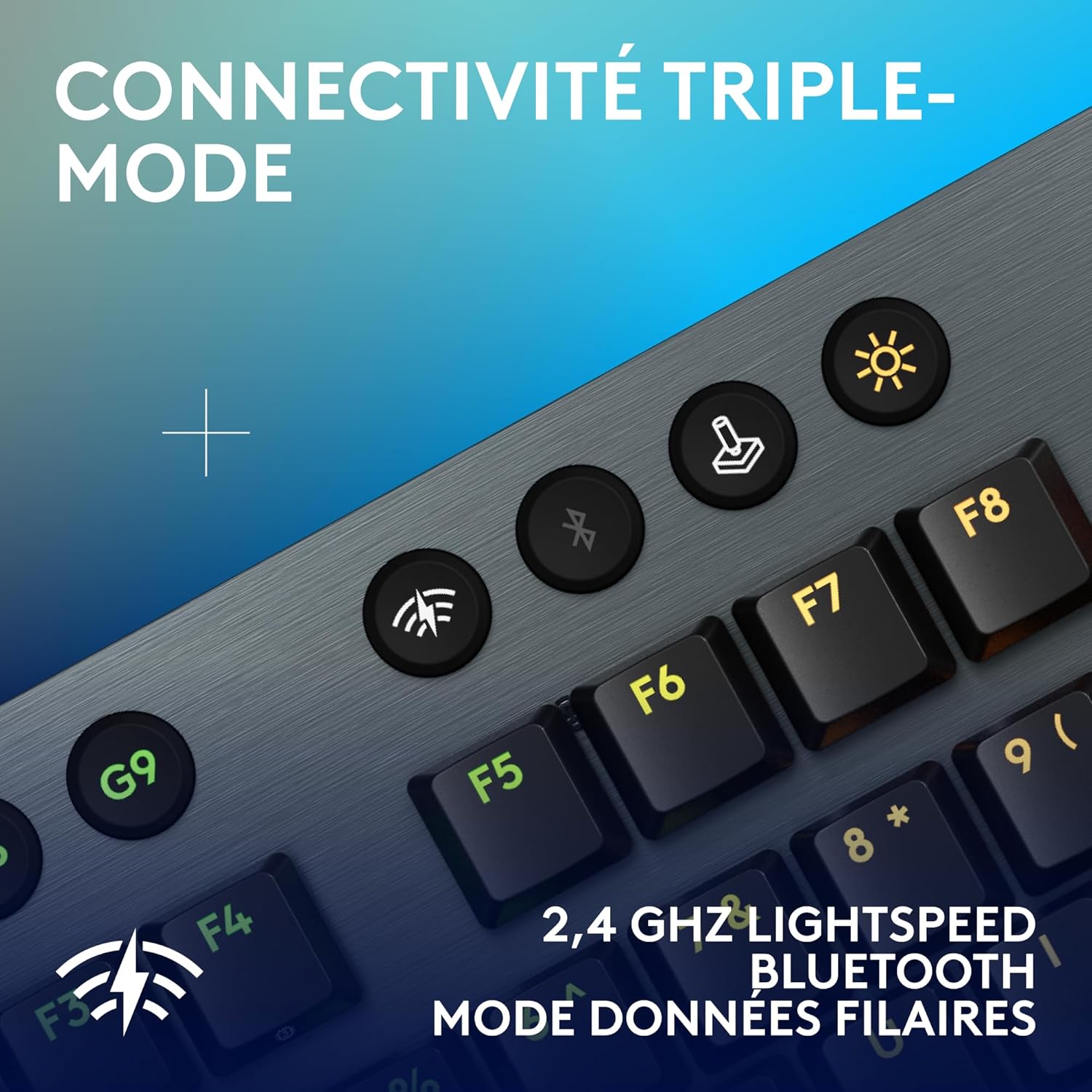 Logitech G915 TKL Tenkeyless LIGHTSPEED Clavier Gamer Mécanique, Switch ultra-plat GL Tactile, RGB LIGHTSYNC, Design élégant et mince, 40+ heures de jeu, Franais AZERTY - Noir
