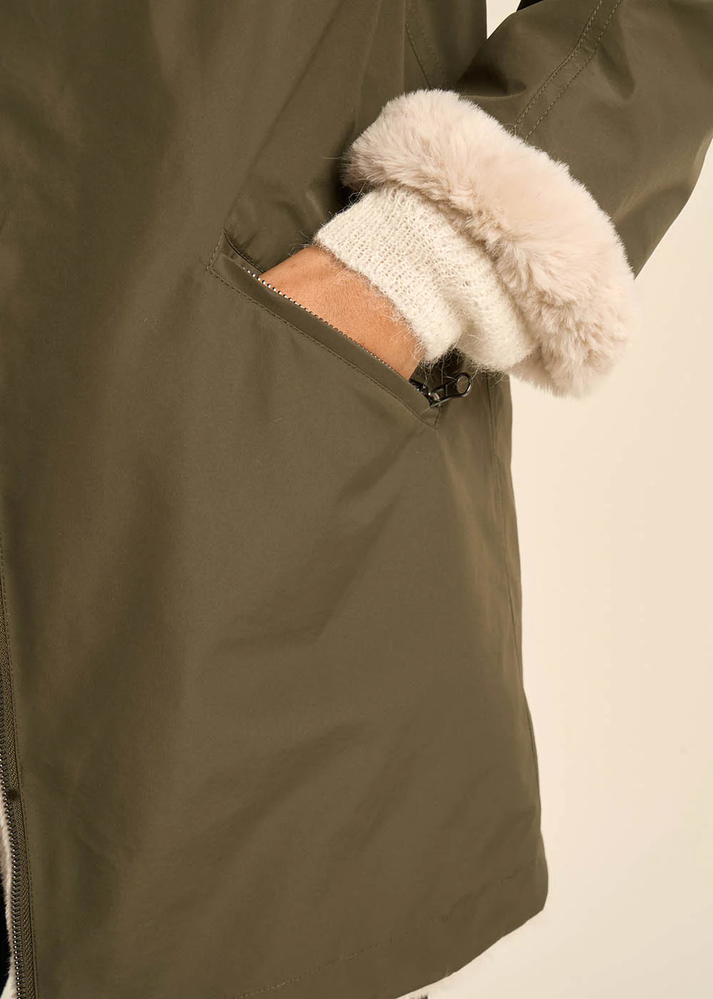 Parka longue et réversible